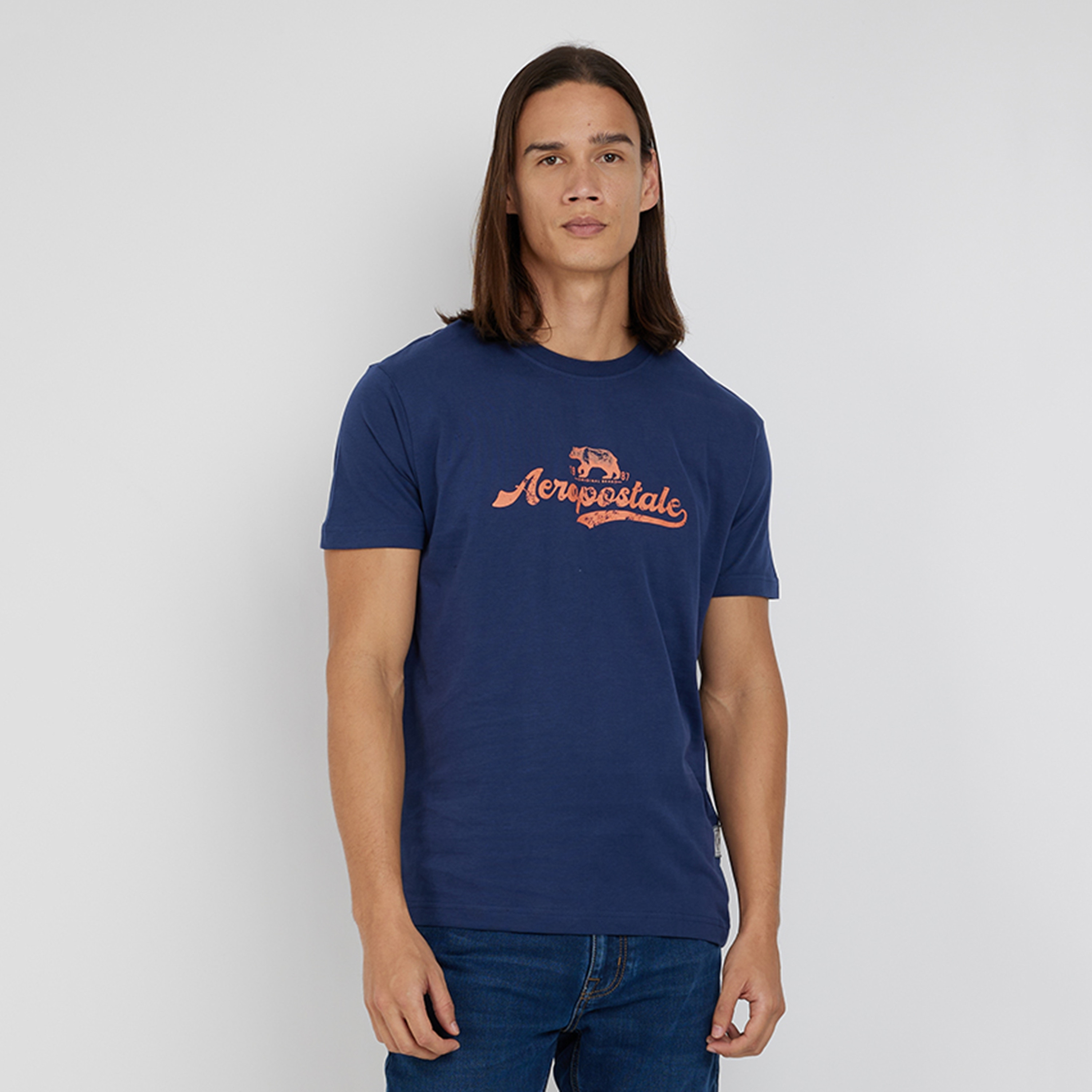 تي شيرت رجالي بأكمام قصيرة ورقبة دائرية وطبعة شعار من أيروبوستال-men-clothing-tshirtsandpolos-tshirts-image-5
