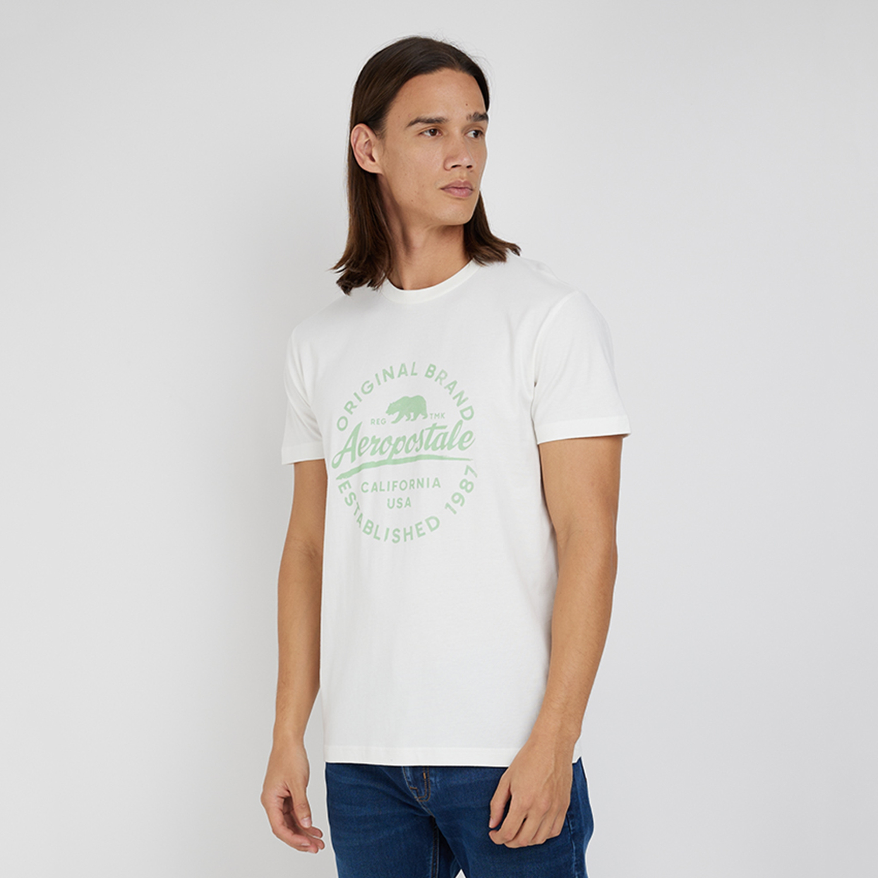 تي شيرت رجالي بأكمام قصيرة ورقبة دائرية وطبعة شعار من أيروبوستال-men-clothing-tshirtsandpolos-tshirts-image-1