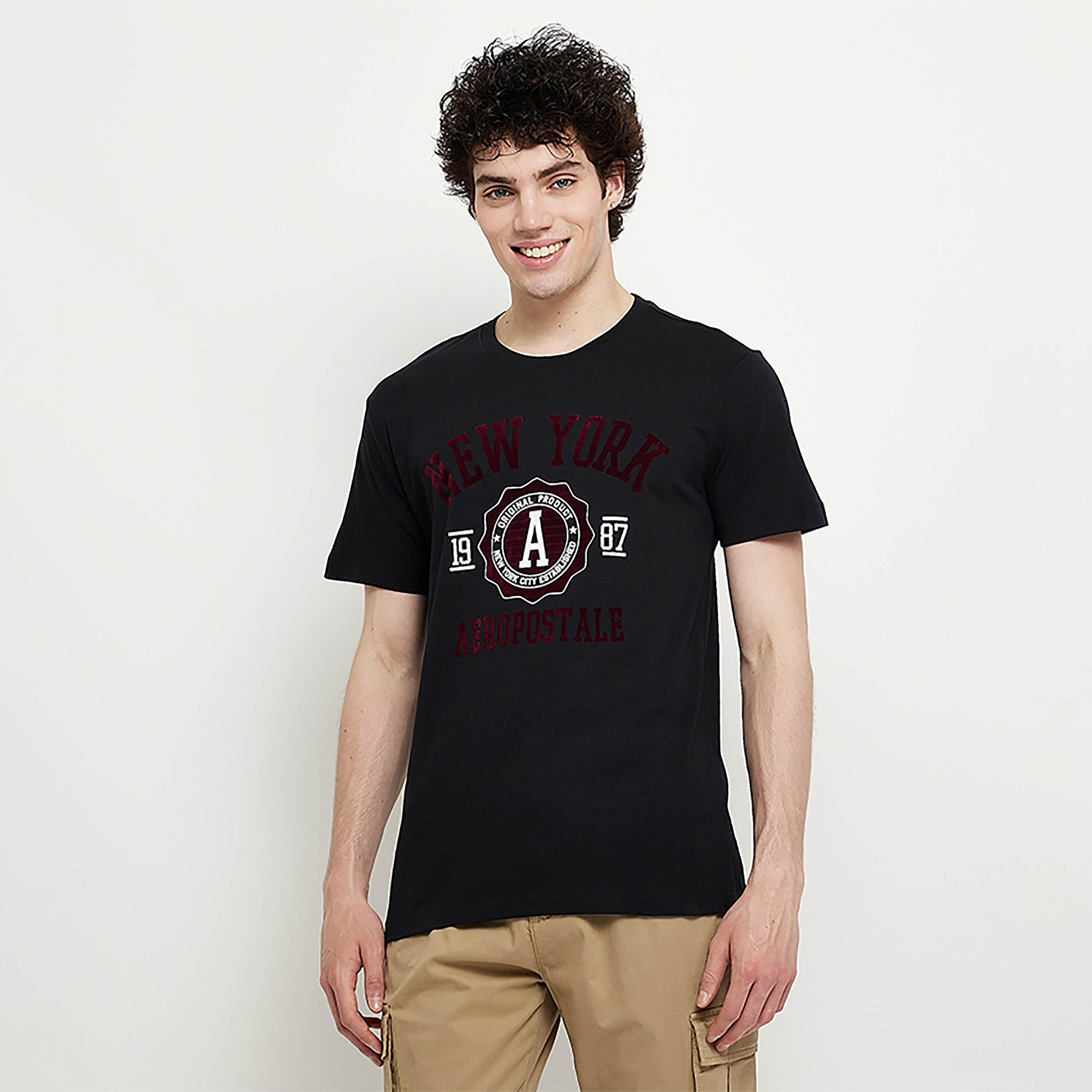 تي شيرت من ايروبوستال بأكمام قصيرة و ياقة مستديرة مع طبعات-men-clothing-tshirtsandpolos-tshirts-image-1