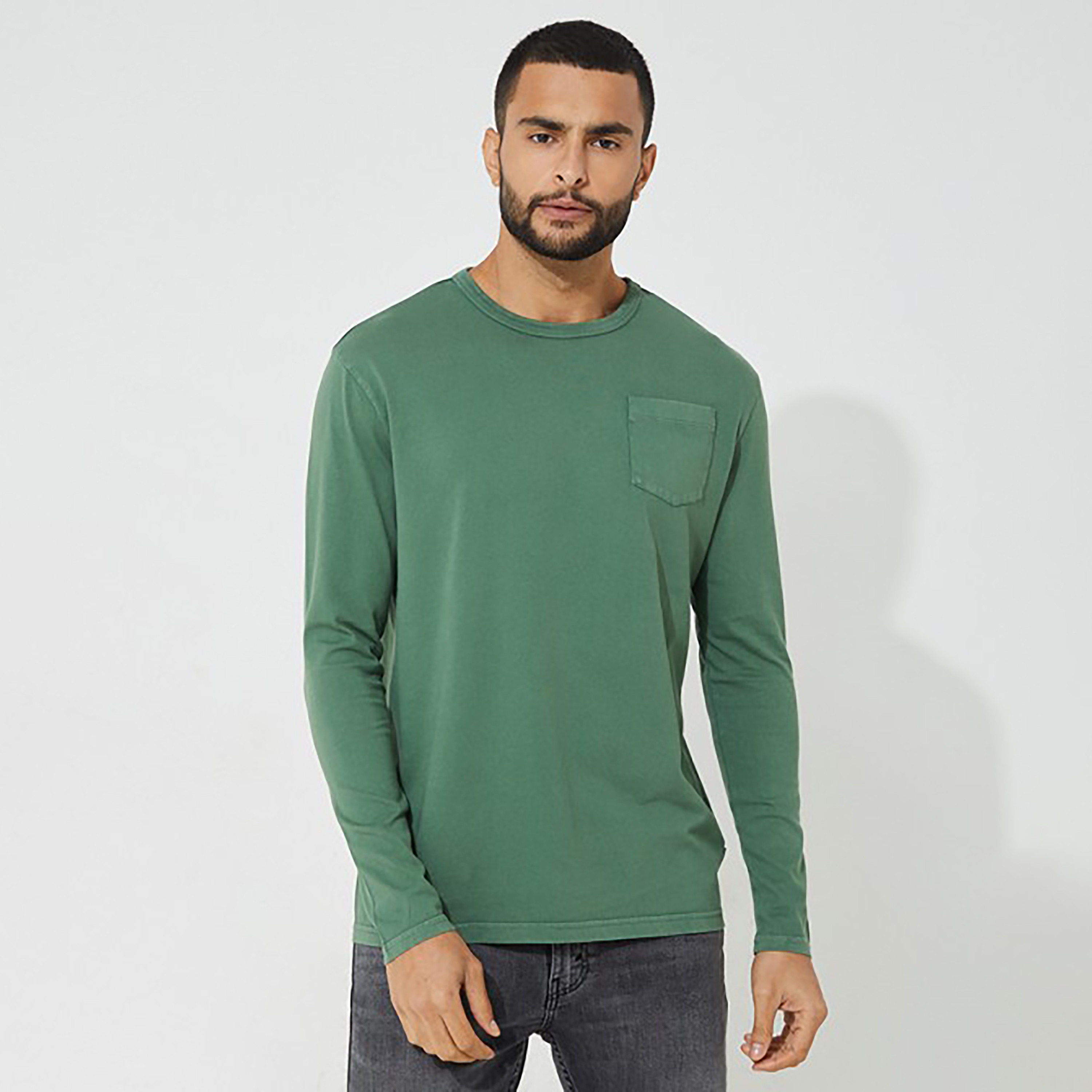 Aeropostale Plain Crew Neck Long Sleeves T-Shirt-men-clothing-tshirtsandpolos-tshirts-image-1