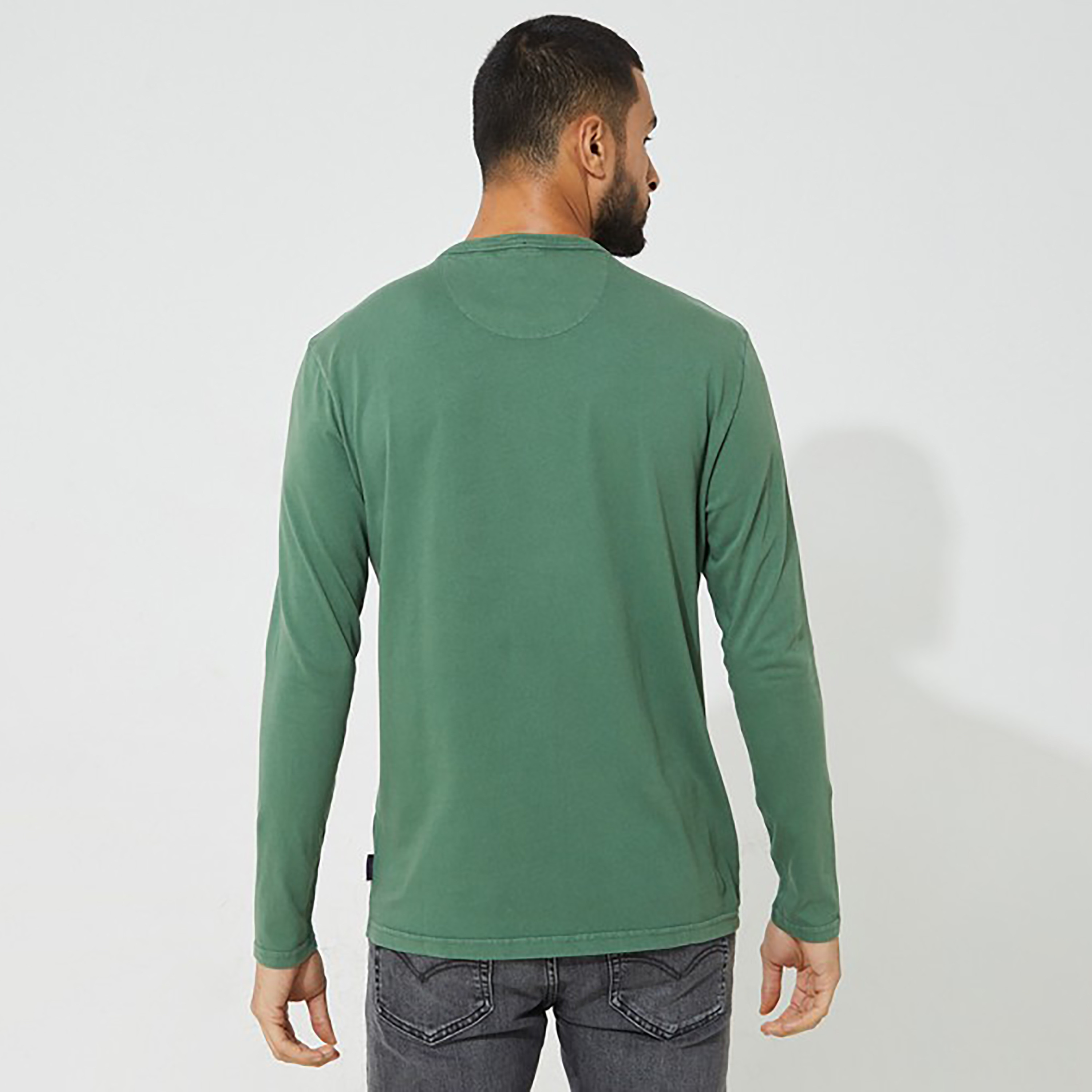 تي شيرت من ايروبوستال بأكمام طويلة و ياقة مستديرة سادة-men-clothing-tshirtsandpolos-tshirts-image-4