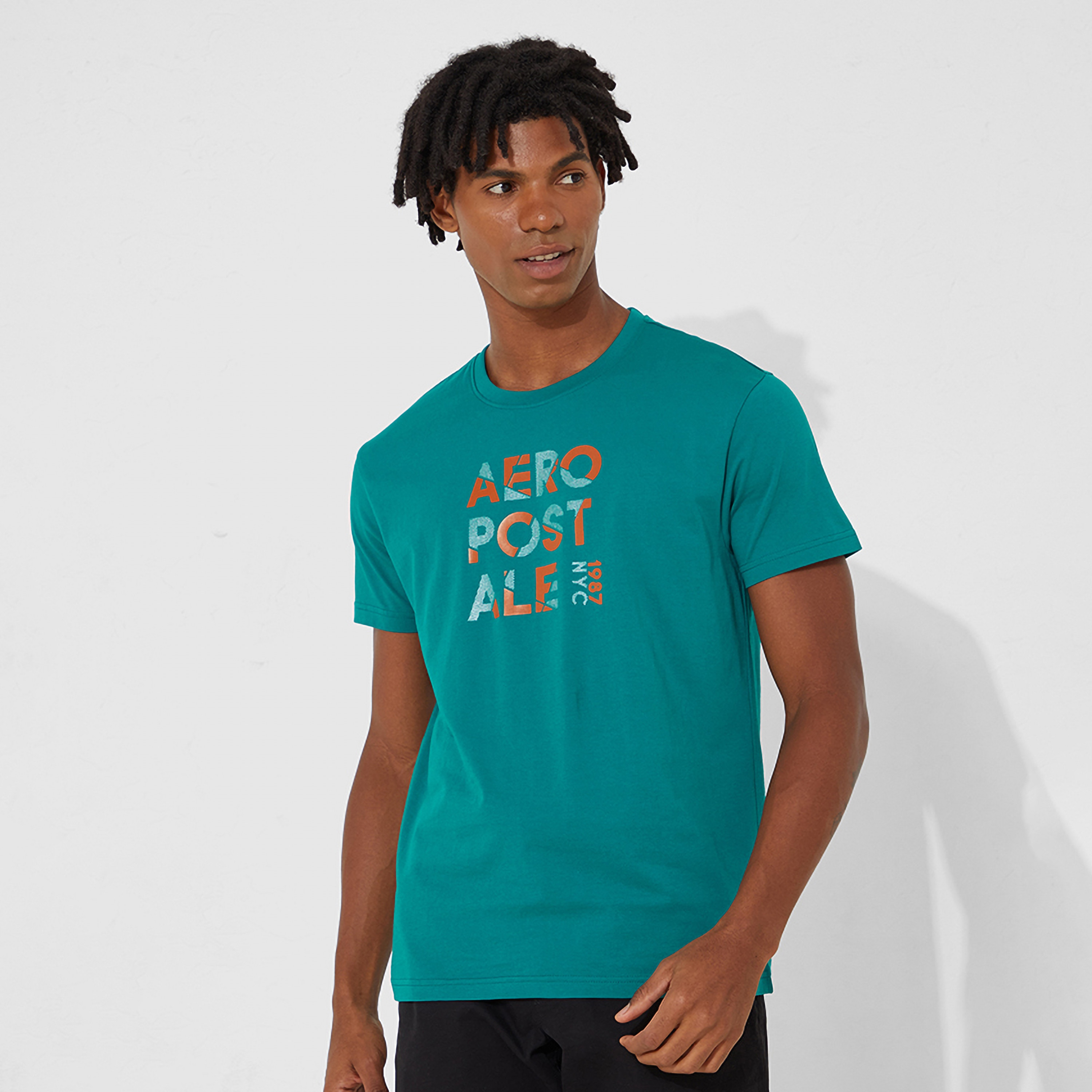 Aeropostale Logo Crew Neck Short Sleeves Men's T-Shirt-men-clothing-tshirtsandpolos-tshirts-image-1