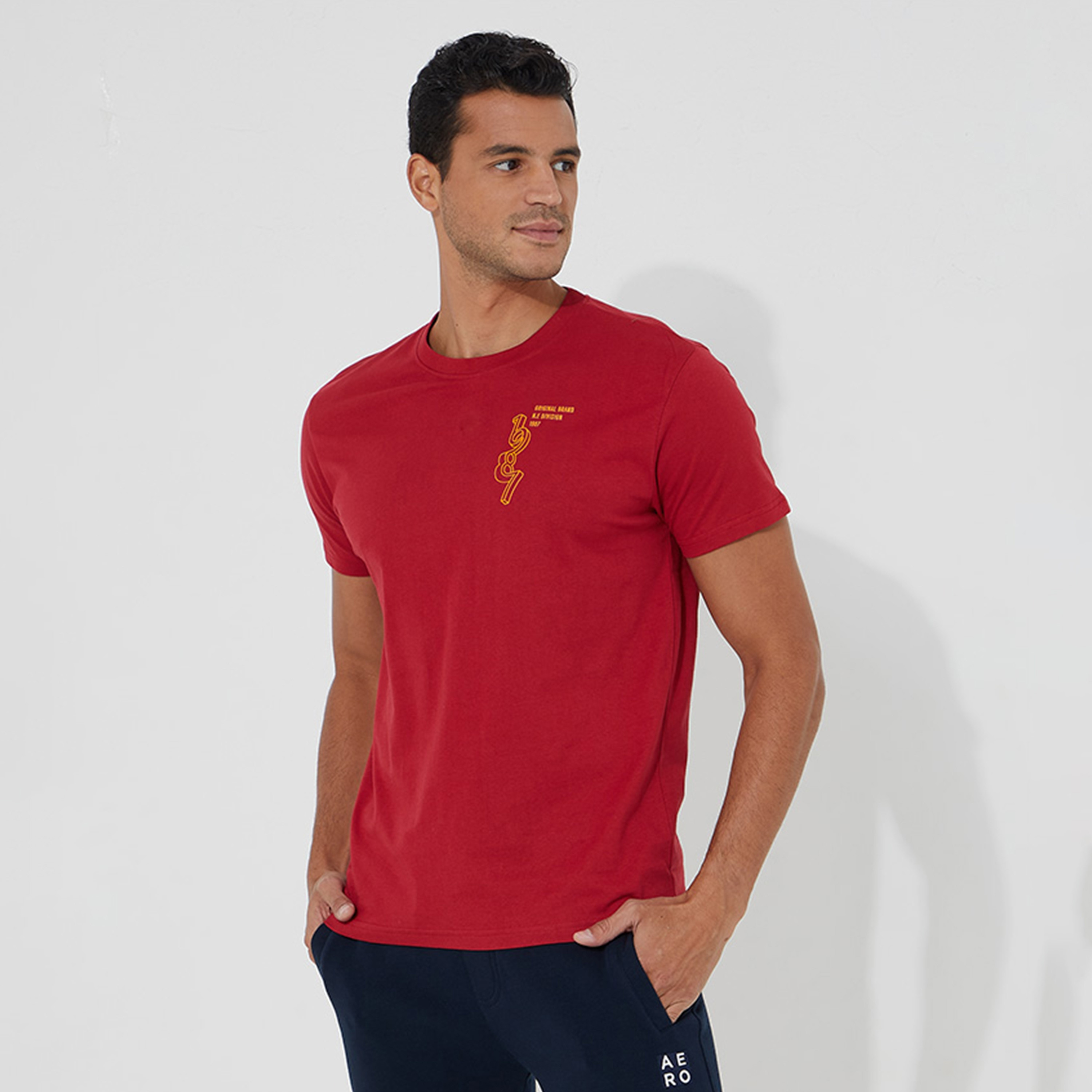 Aeropostale Plain Crew Neck Short Sleeves Men's T-Shirt-men-clothing-tshirtsandpolos-tshirts-image-1