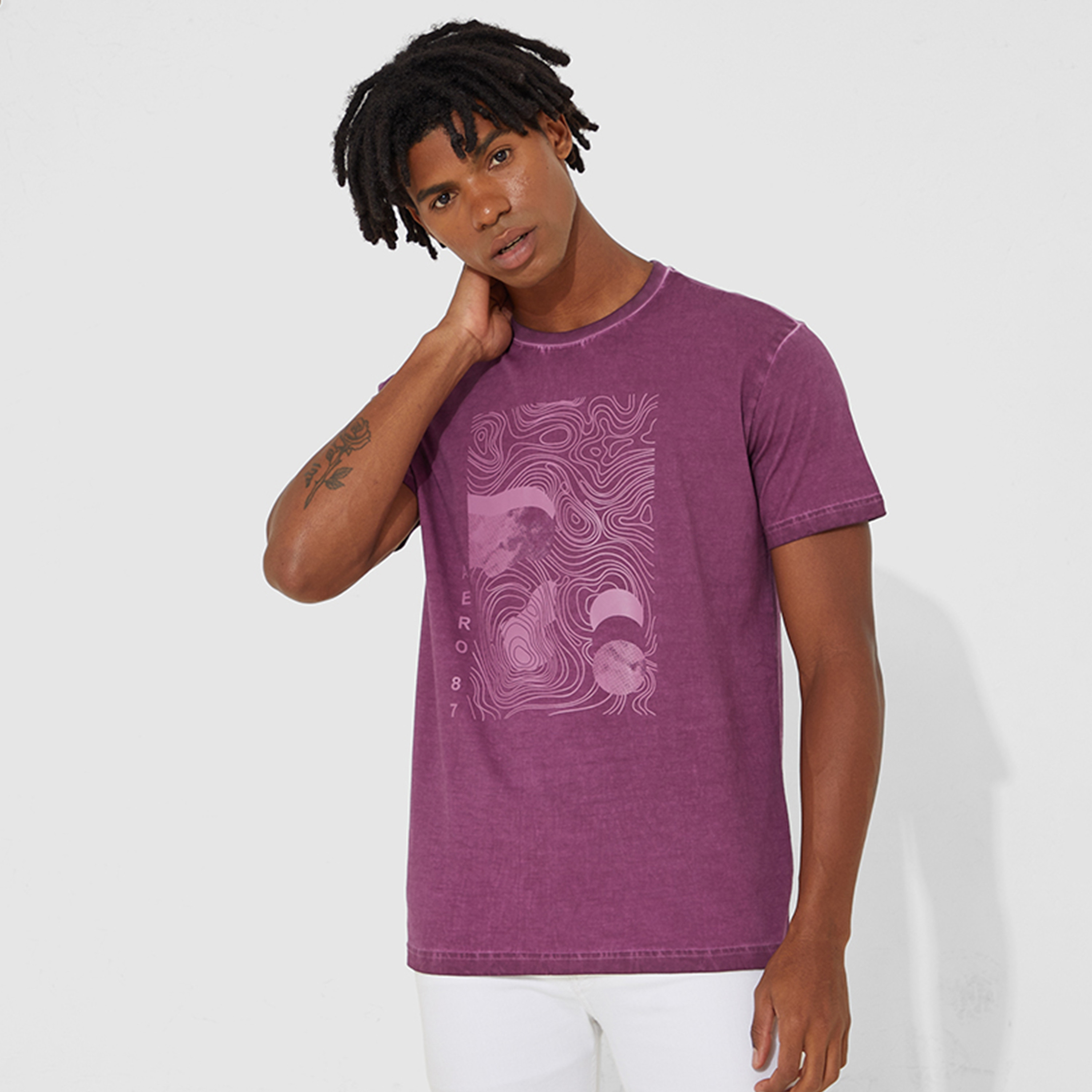 ايروبوستيل- تي شيرت رجالي برسومات جرافيكية وأكمام قصيرة وياقة دائرية-men-clothing-tshirtsandpolos-tshirts-image-5
