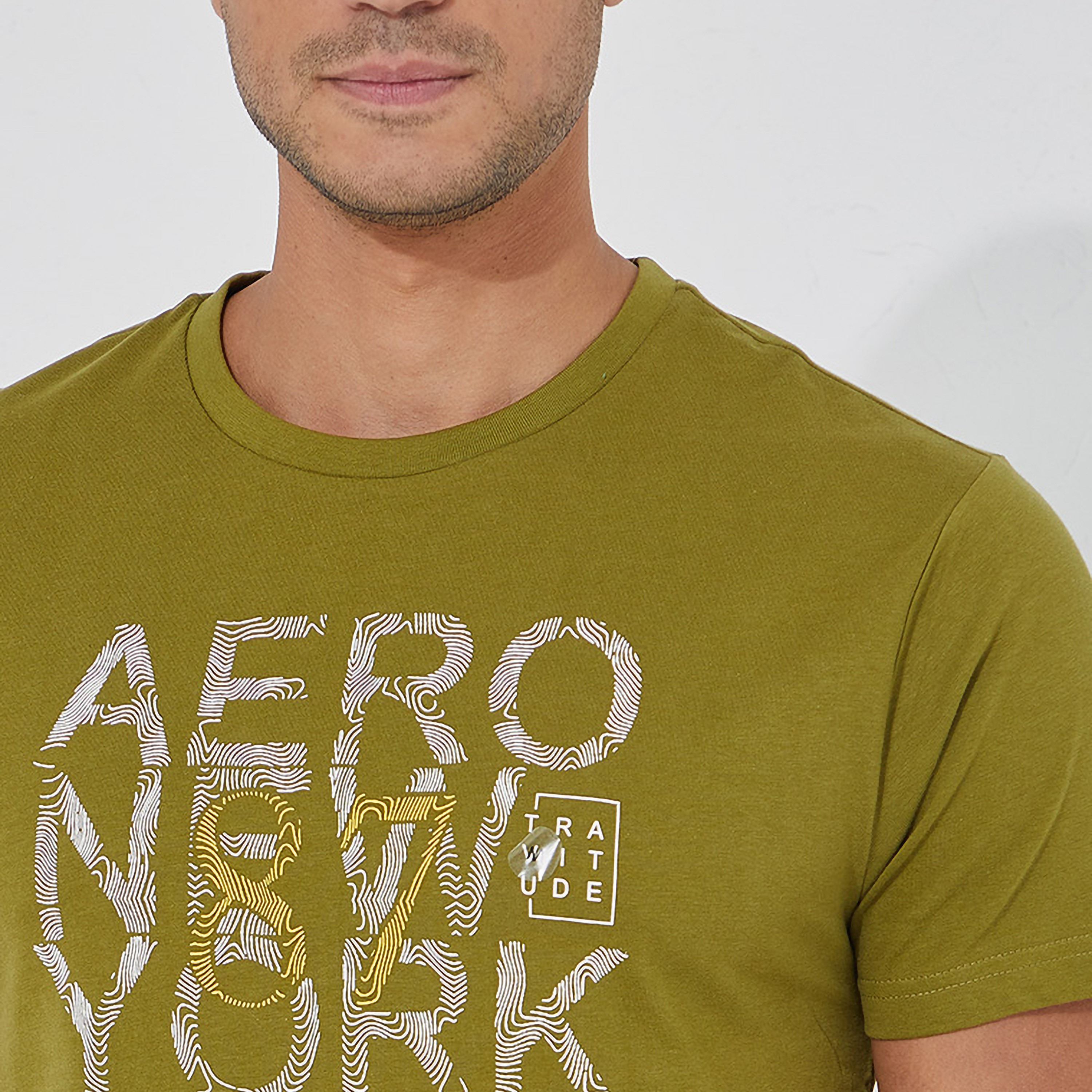 Aeropostale Text Print Crew Neck Short Sleeves Men's T-Shirt-men-clothing-tshirtsandpolos-tshirts-image-3