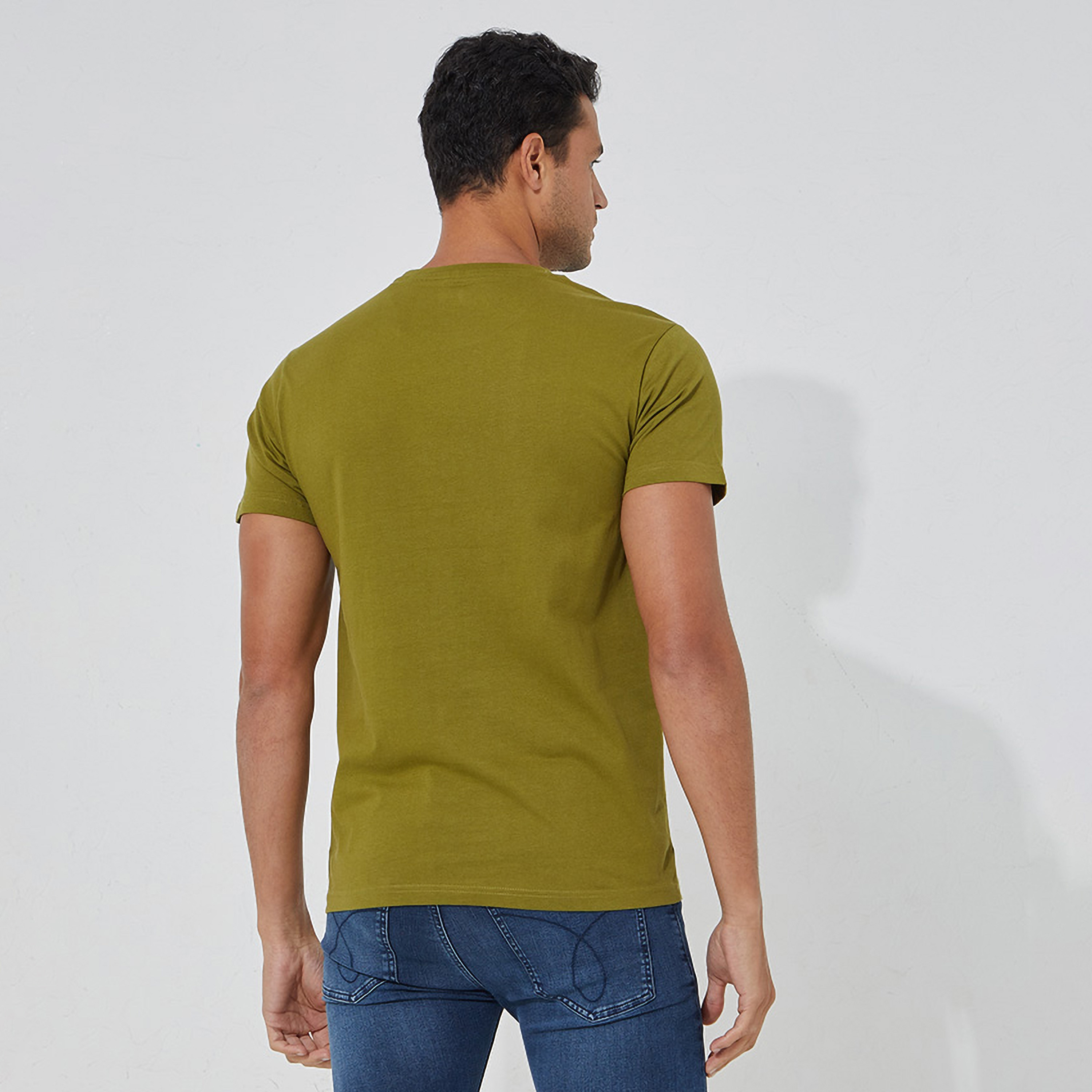 تي شيرت رجالي بأكمام قصيرة ورقبة دائرية وطبعة نصية من أيروبوستال-men-clothing-tshirtsandpolos-tshirts-image-4