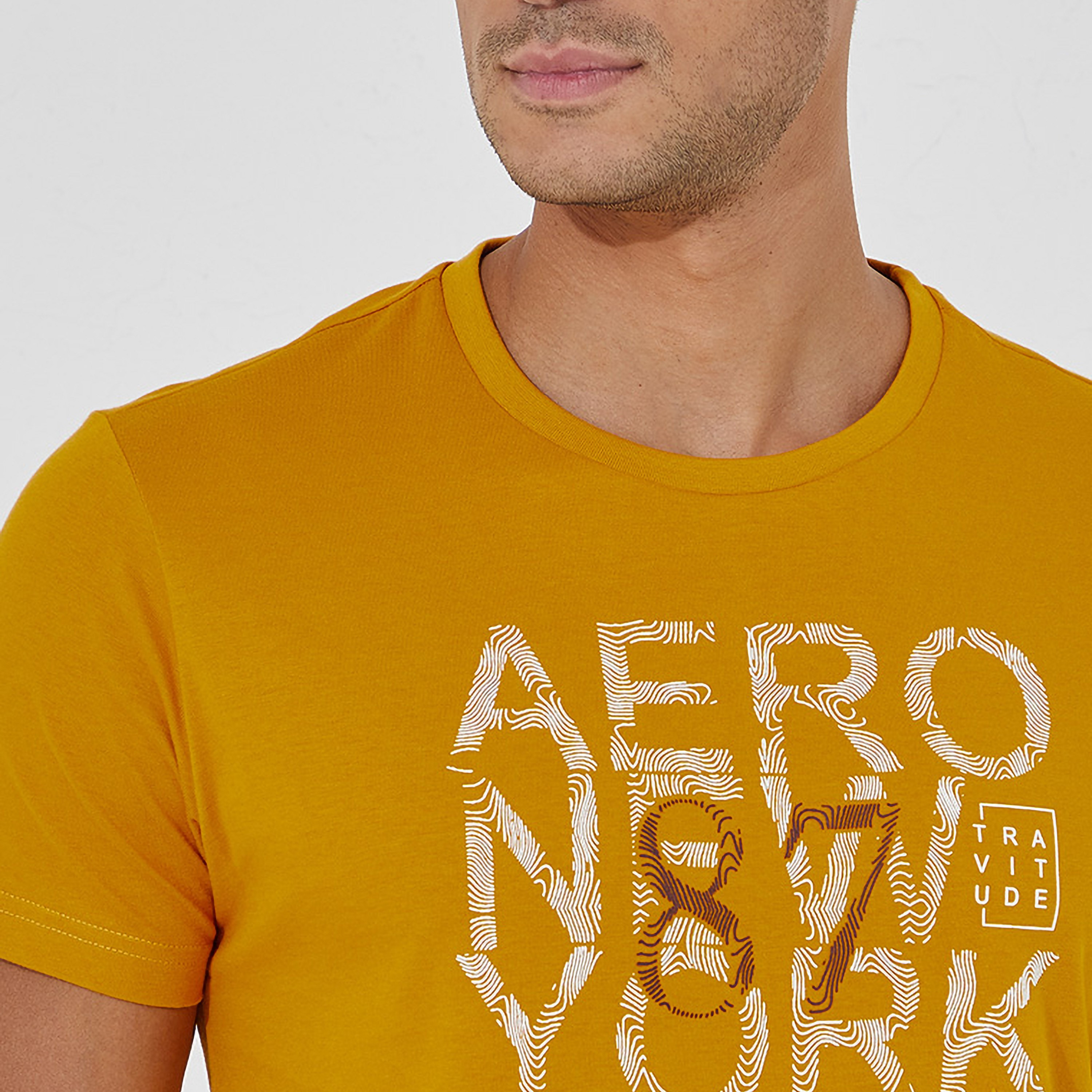 تي شيرت رجالي بأكمام قصيرة ورقبة دائرية وطبعة نصية من أيروبوستال-men-clothing-tshirtsandpolos-tshirts-image-7