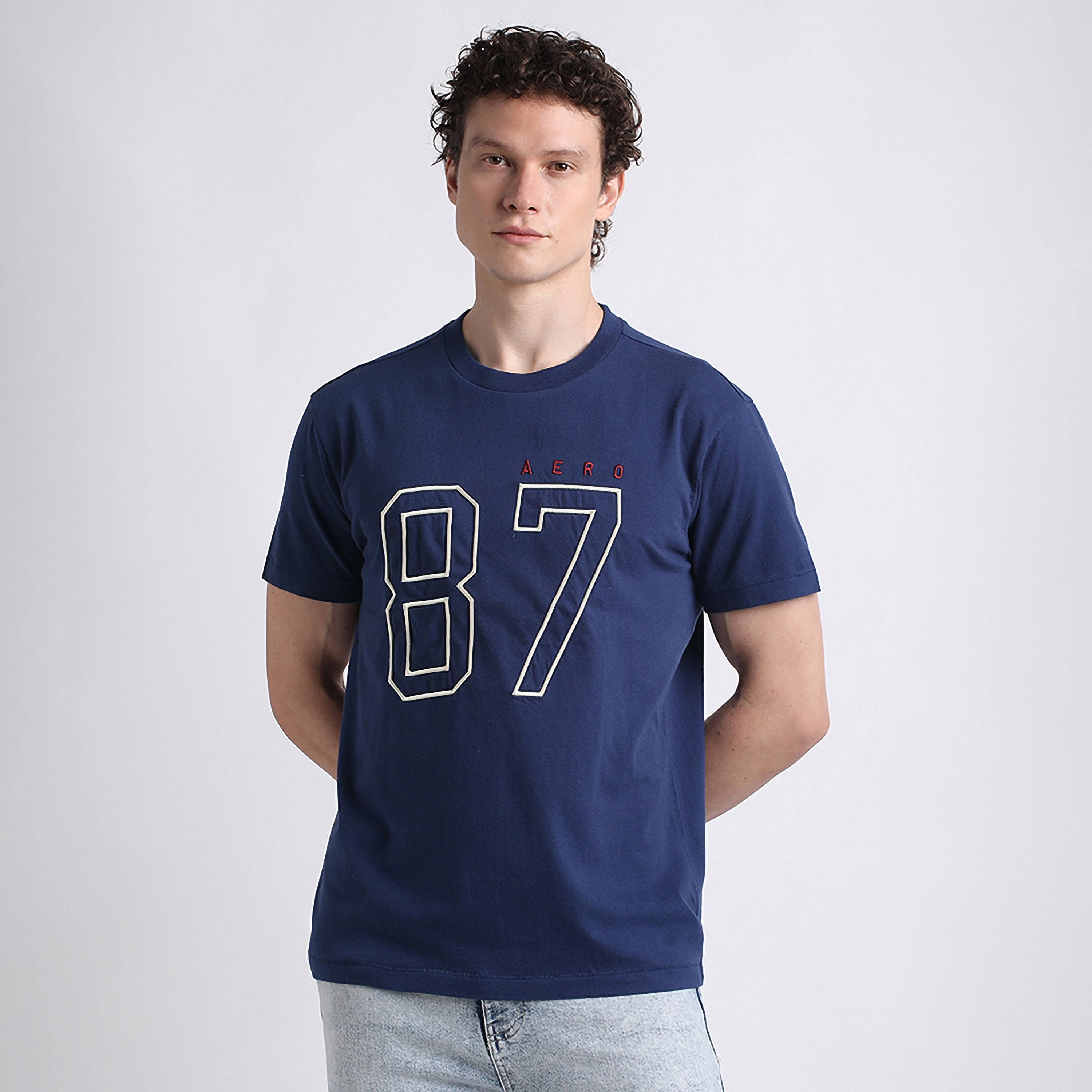 تي شيرت رجالي بأكمام قصيرة ورقبة دائرية مطرزة من أيروبوستال-men-clothing-tshirtsandpolos-tshirts-image-1