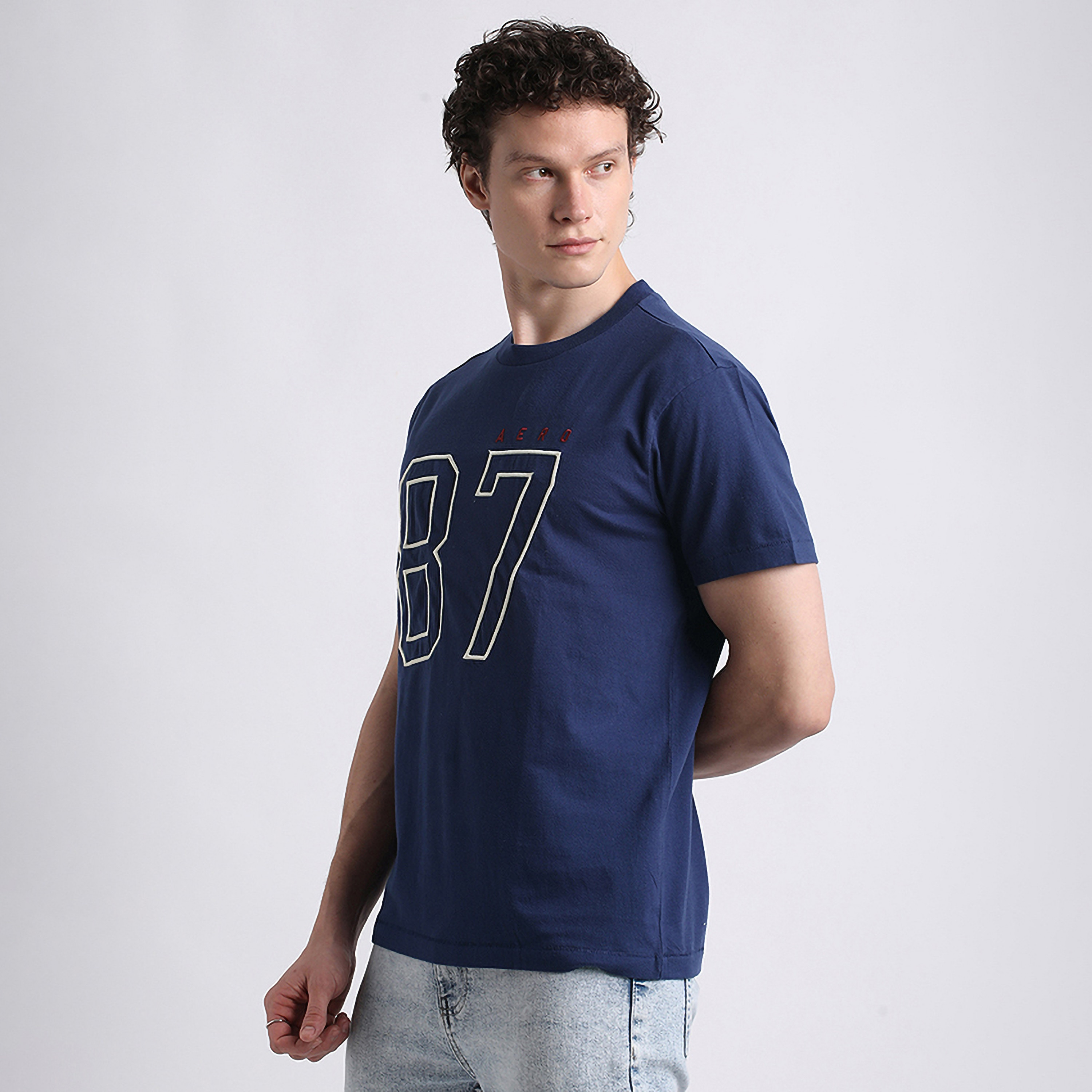 تي شيرت رجالي بأكمام قصيرة ورقبة دائرية مطرزة من أيروبوستال-men-clothing-tshirtsandpolos-tshirts-image-2