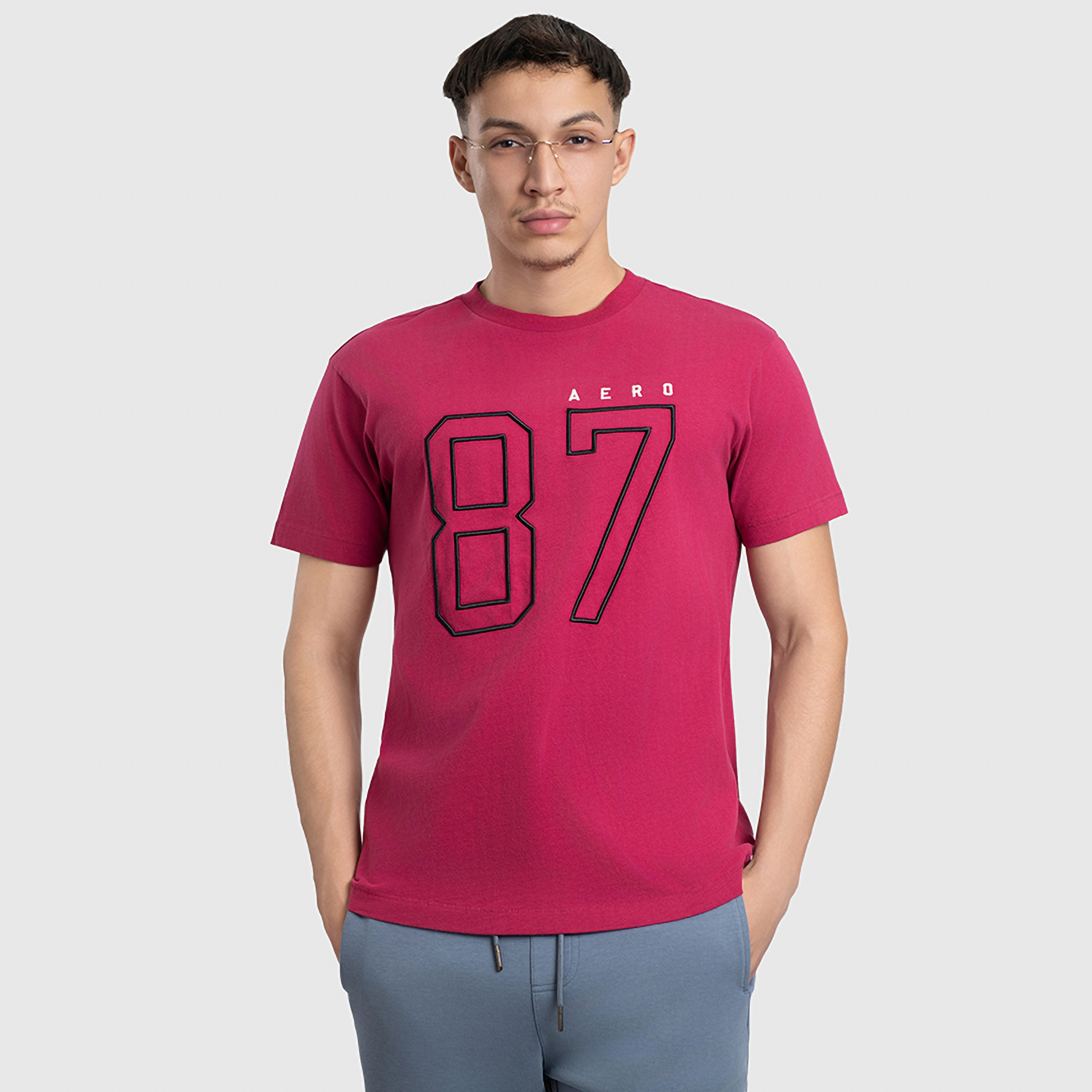 تي شيرت رجالي بأكمام قصيرة ورقبة دائرية مطرزة من أيروبوستال-men-clothing-tshirtsandpolos-tshirts-image-5