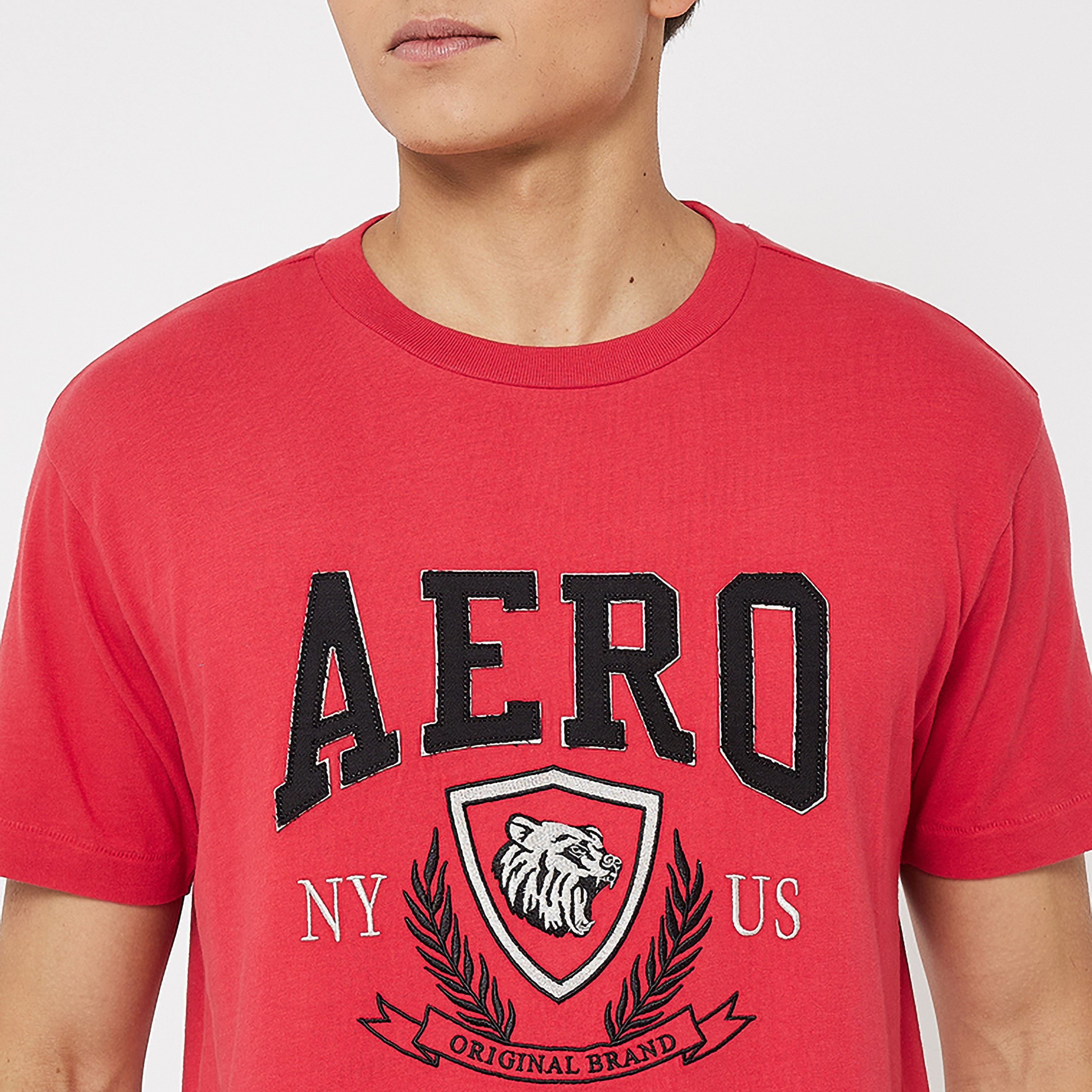 تي شيرت رجالي بأكمام قصيرة ورقبة دائرية مزخرفة من أيروبوستال-men-clothing-tshirtsandpolos-tshirts-image-3