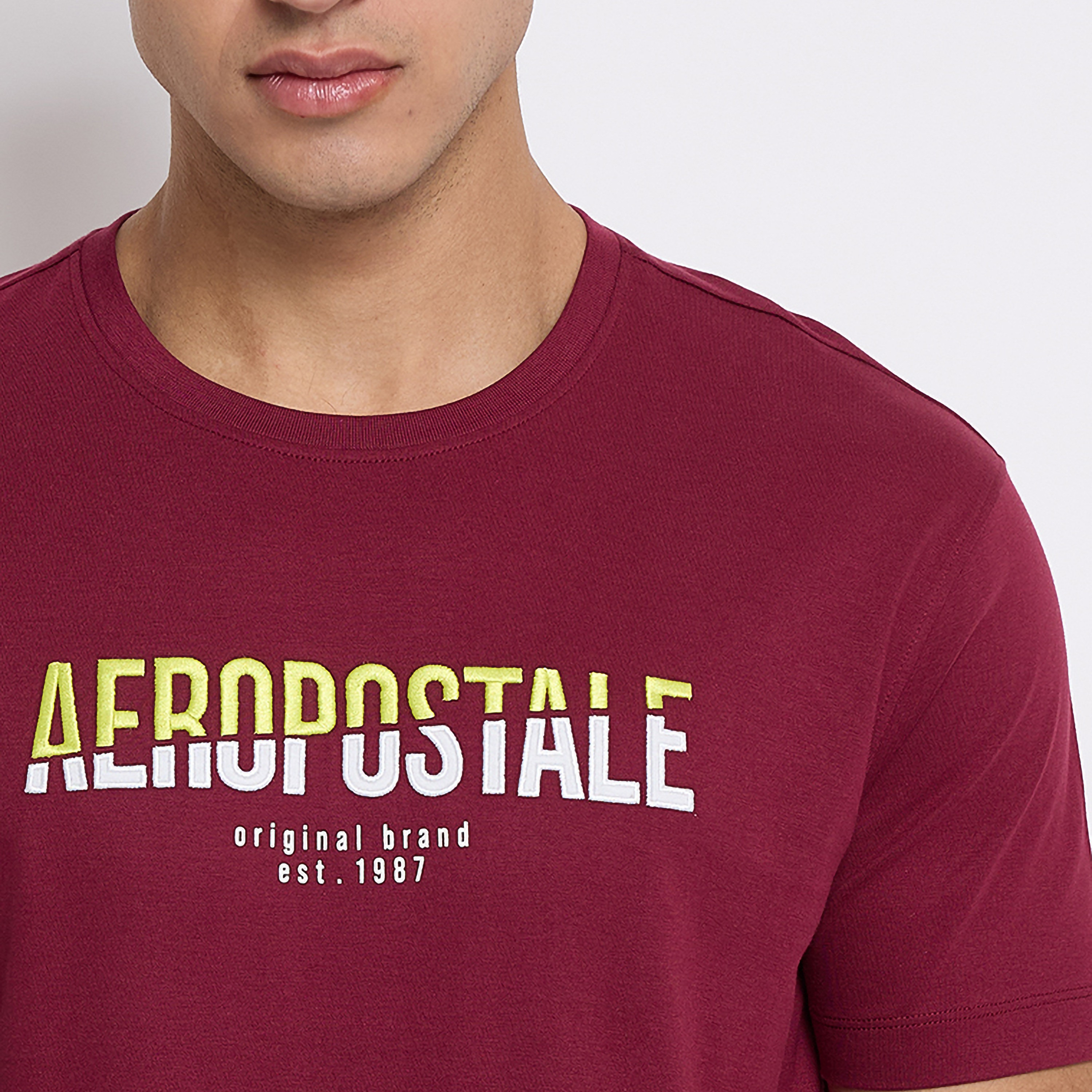 Aeropostale Logo Embroidered Crew Neck Short Sleeves T-Shirt-men-clothing-tshirtsandpolos-tshirts-image-3