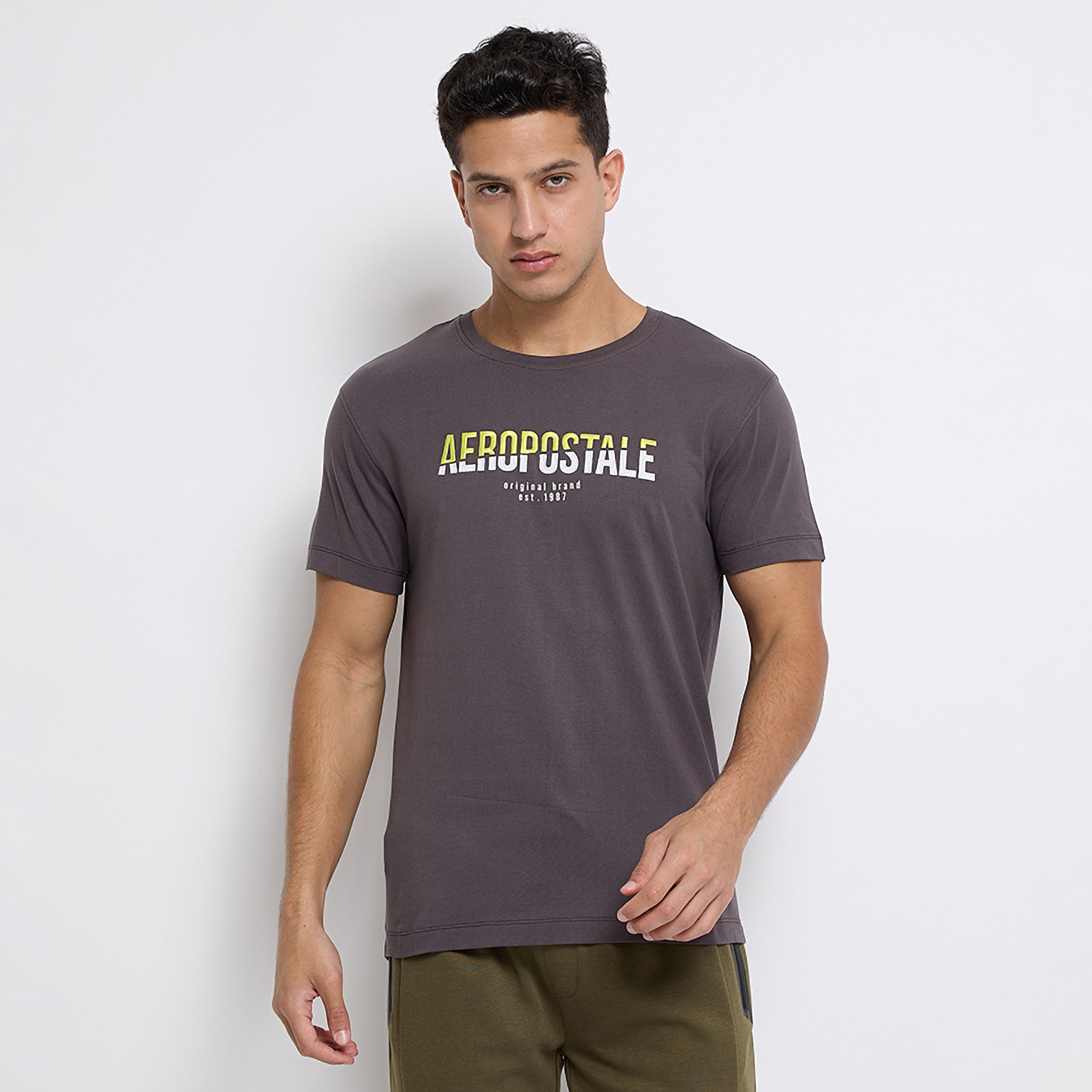 تي شيرت ايروبوستال مطرز بشعار بأكمام قصيرة وياقة دائرية-men-clothing-tshirtsandpolos-tshirts-image-5