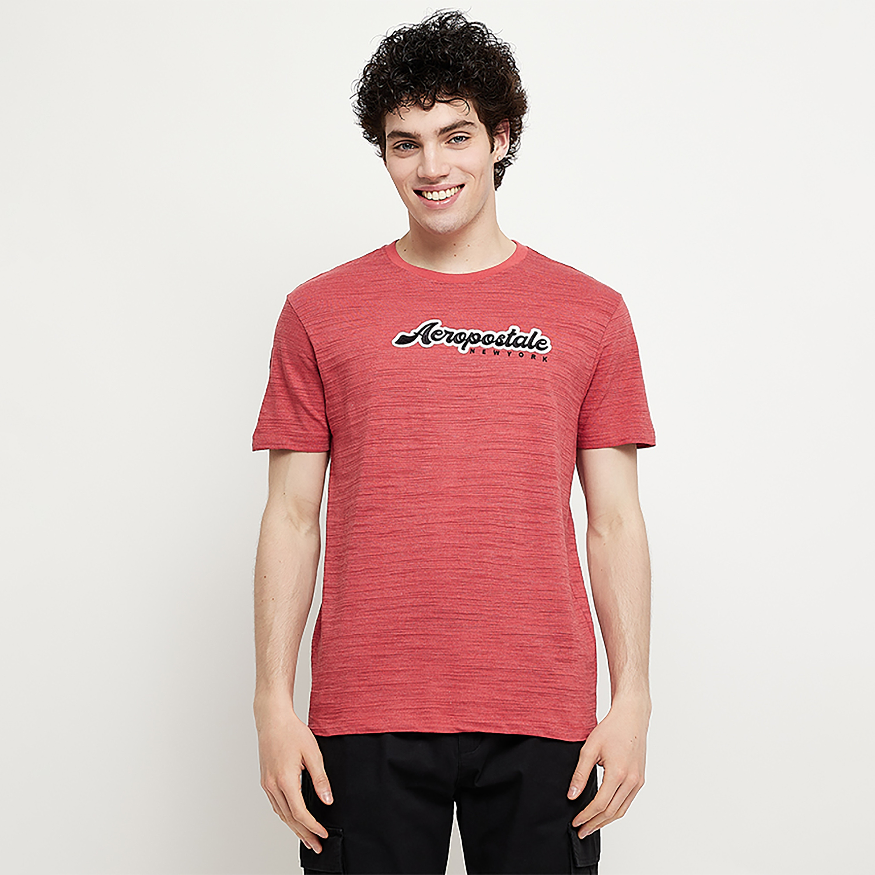 Buy Men s Aeropostale Logo Crew Neck Short Sleeves T Shirt Online Centrepoint KSA