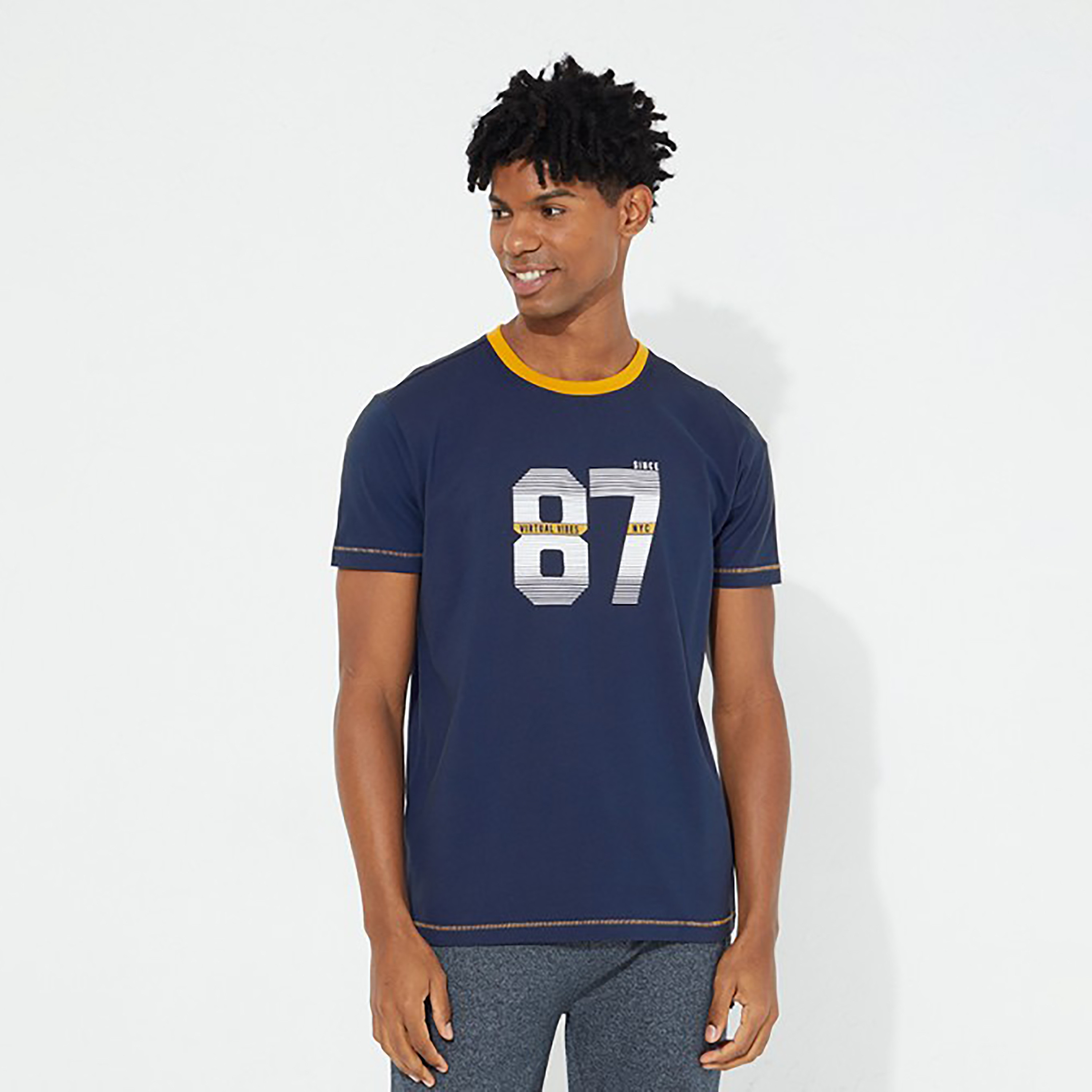 تي شيرت من ايروبوستال بأكمام قصيرة و ياقة مستديرة مع طبعات-men-clothing-tshirtsandpolos-tshirts-image-1