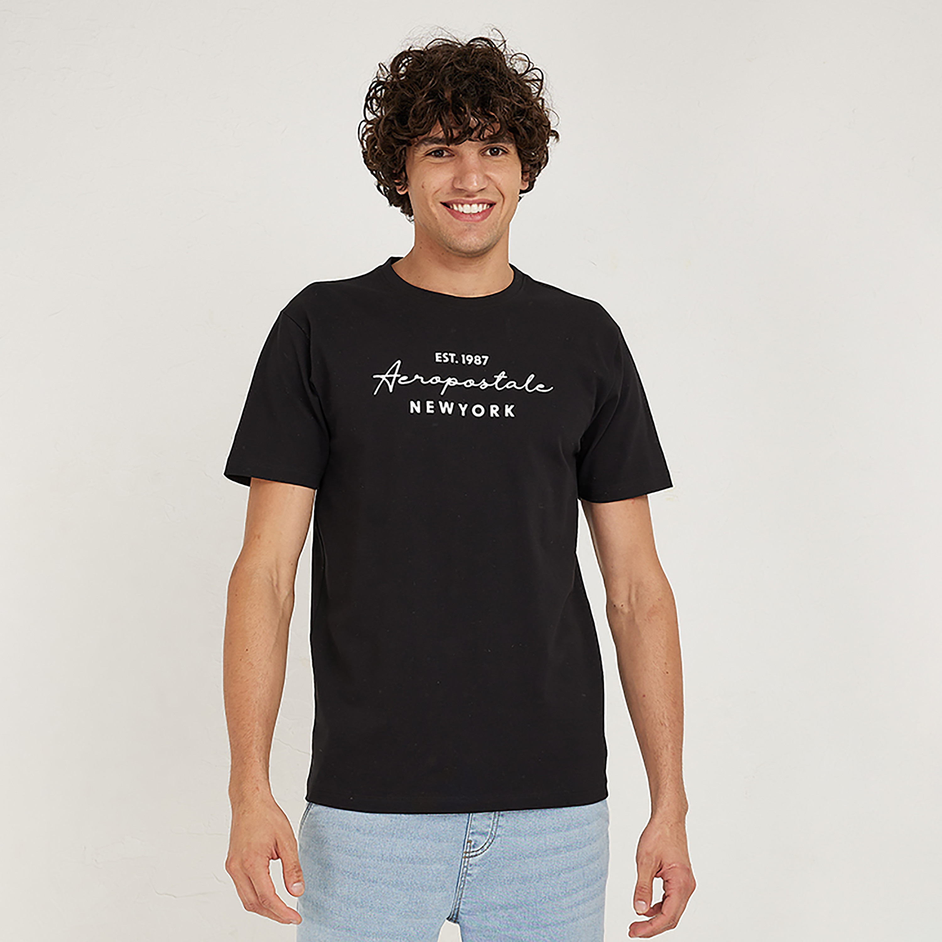 تي شيرت من ايروبوستال بأكمام قصيرة و ياقة مستديرة مع طبعات-men-clothing-tshirtsandpolos-tshirts-image-1
