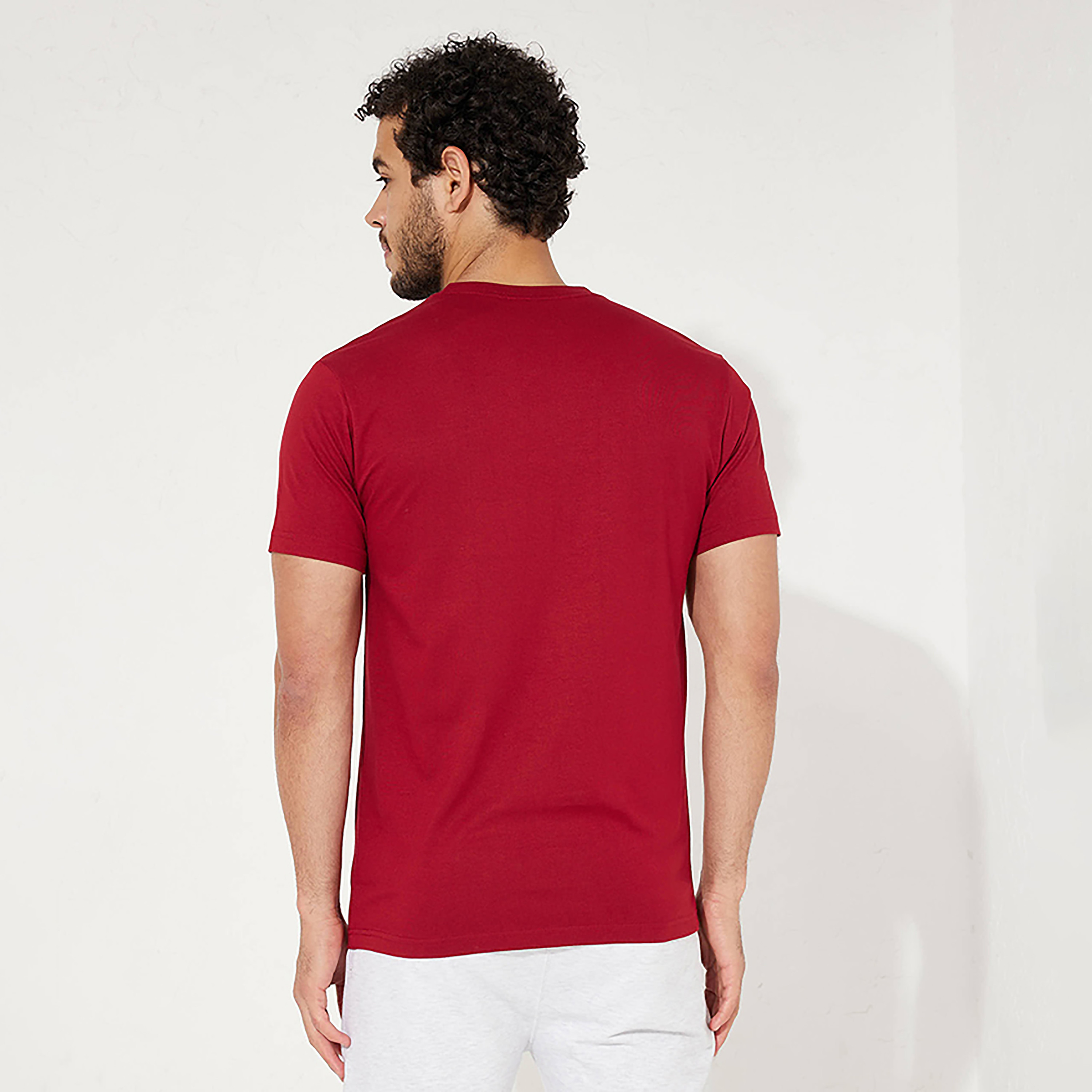 تي شيرت سادة بياقة مستديرة وأكمام قصيرة من ايروبوستال-men-clothing-tshirtsandpolos-tshirts-image-8