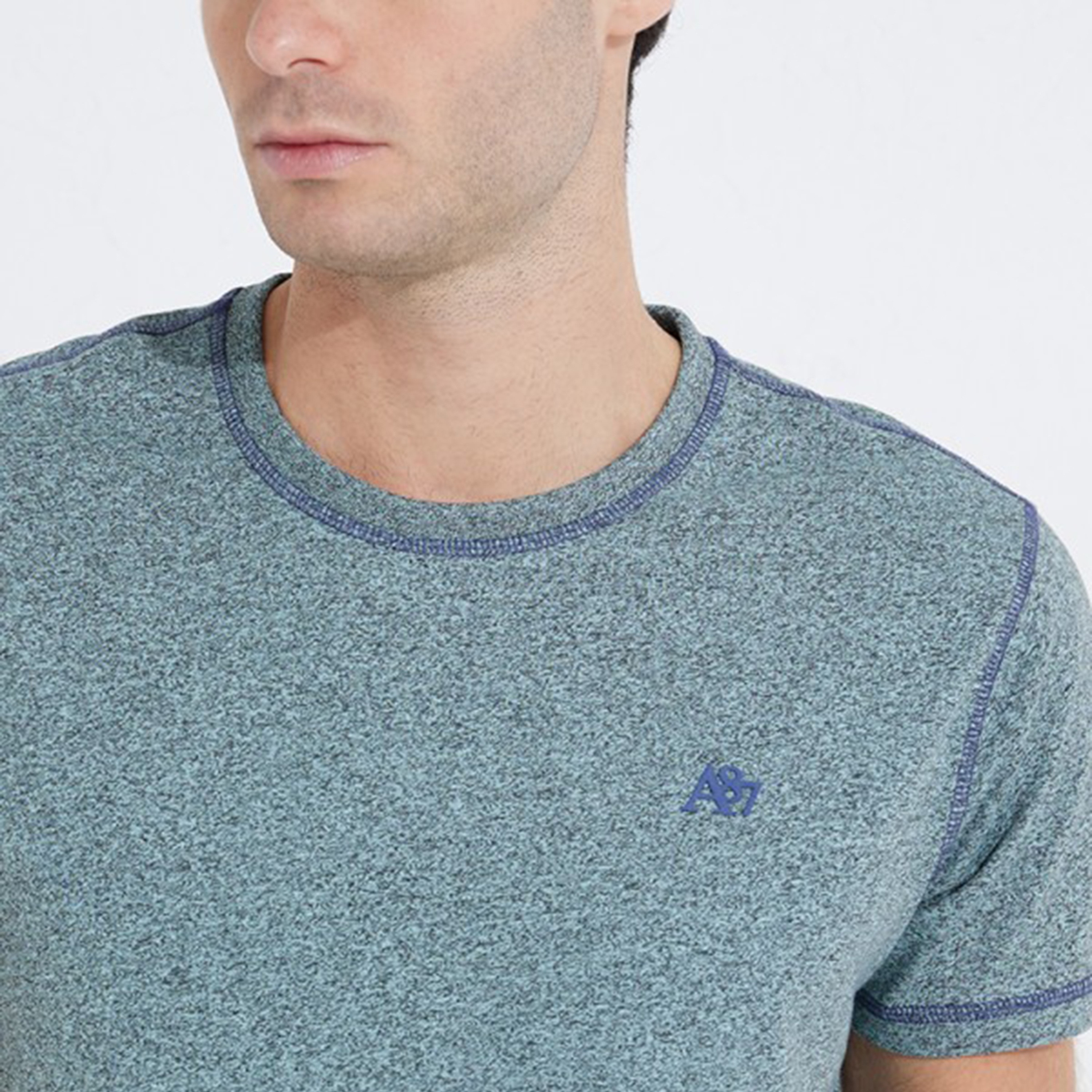 تي شيرت من ايروبوستال بأكمام قصيرة و ياقة مستديرة سادة-men-clothing-tshirtsandpolos-tshirts-image-7