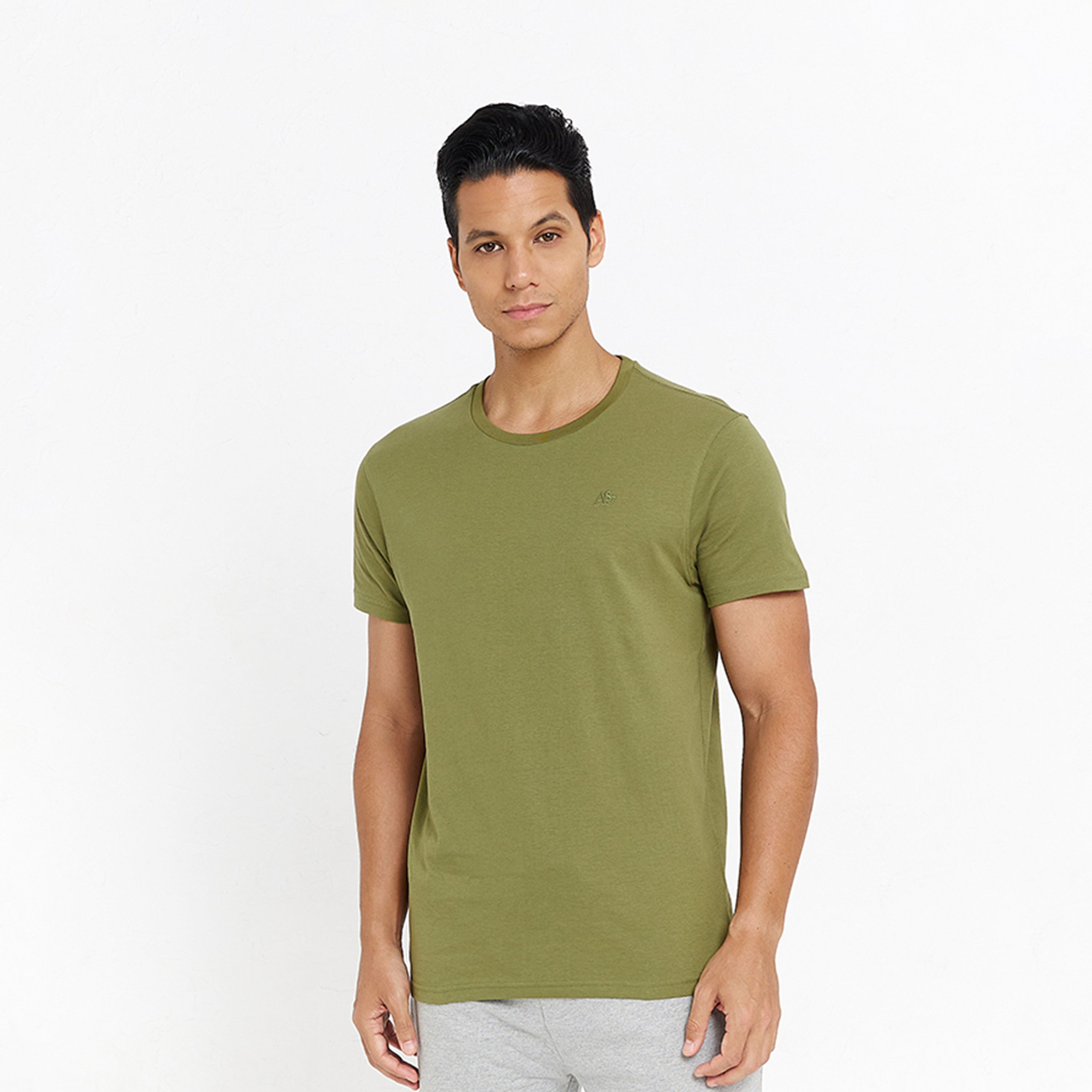 ايروبوستيل- تي شيرت رجالي سادة بياقة دائرية وأكمام قصيرة-men-clothing-tshirtsandpolos-tshirts-image-1