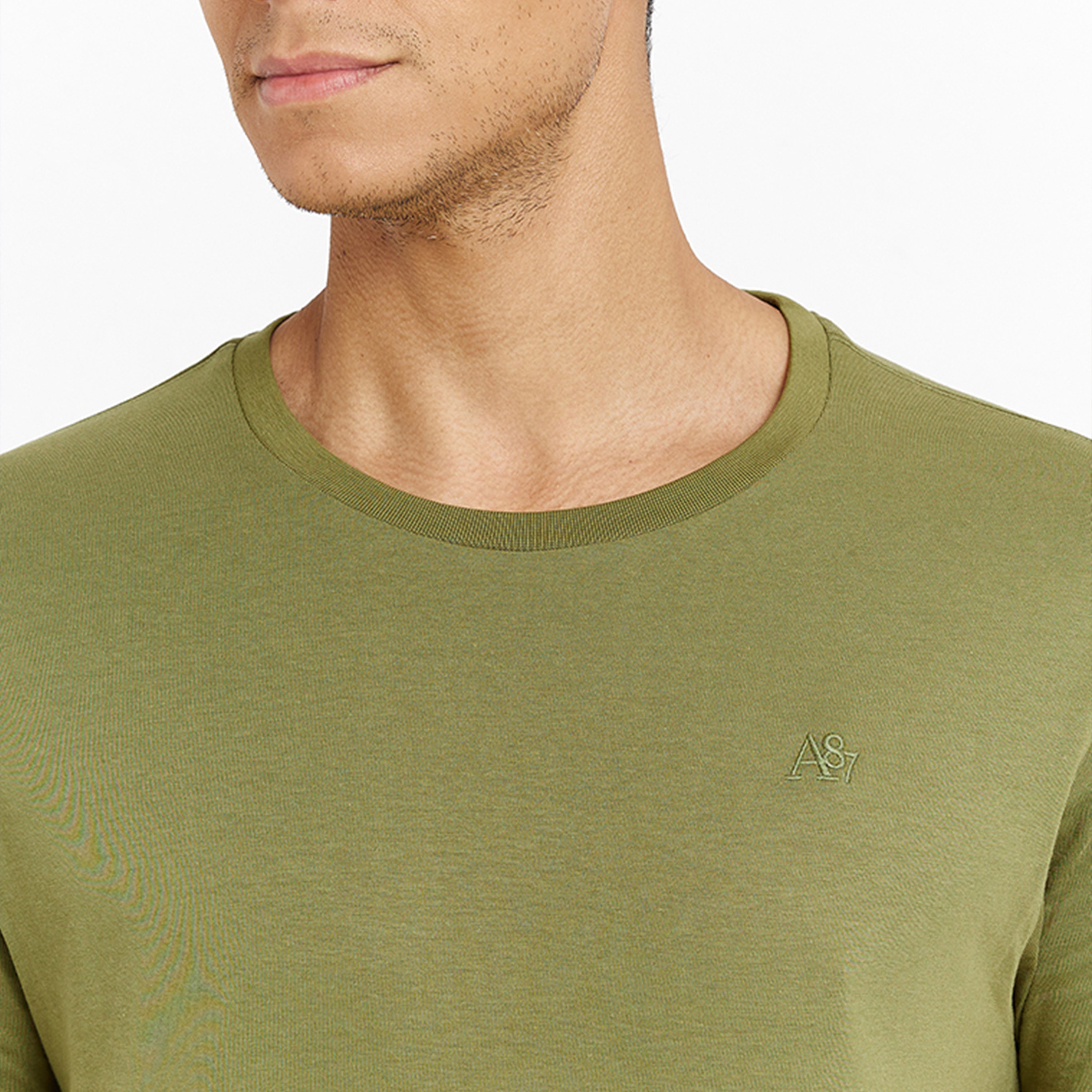 ايروبوستيل- تي شيرت رجالي سادة بياقة دائرية وأكمام قصيرة-men-clothing-tshirtsandpolos-tshirts-image-3