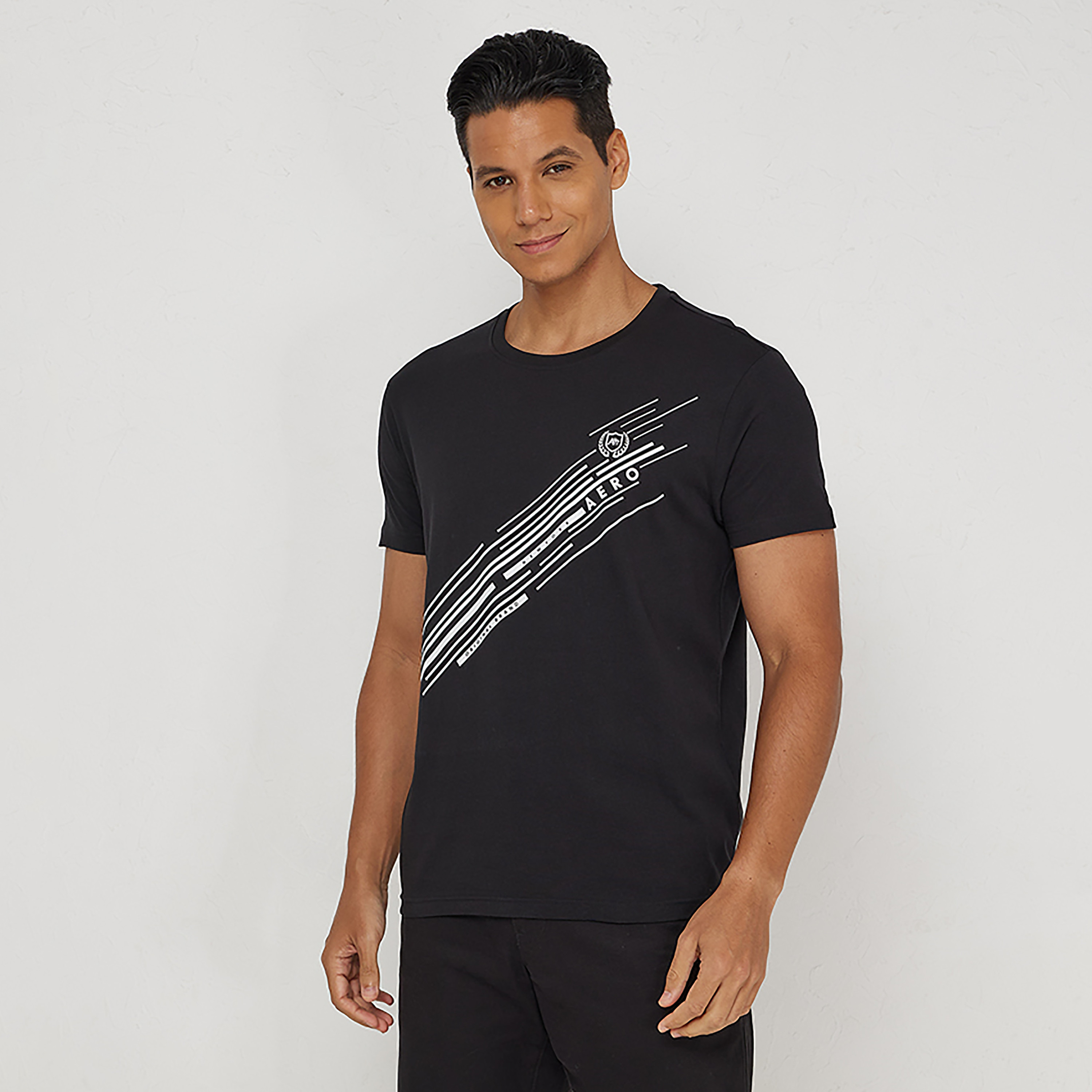 تي شيرت من ايروبوستال بأكمام قصيرة و ياقة مستديرة مع طبعات-men-clothing-tshirtsandpolos-tshirts-image-1