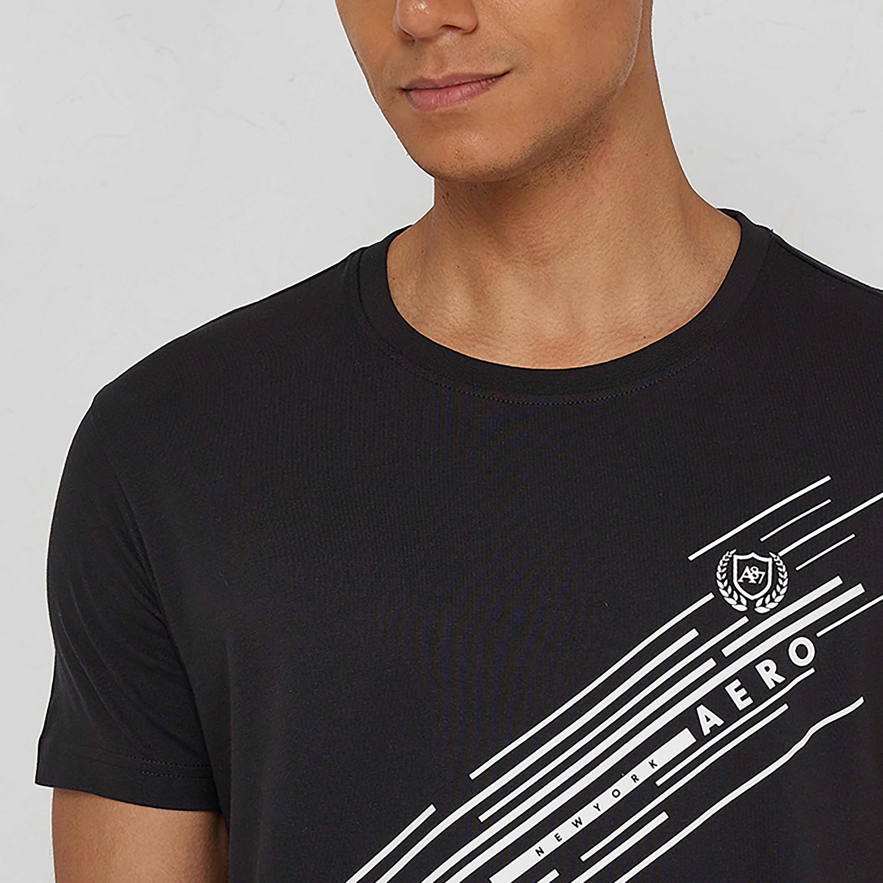 تي شيرت من ايروبوستال بأكمام قصيرة و ياقة مستديرة مع طبعات-men-clothing-tshirtsandpolos-tshirts-image-3