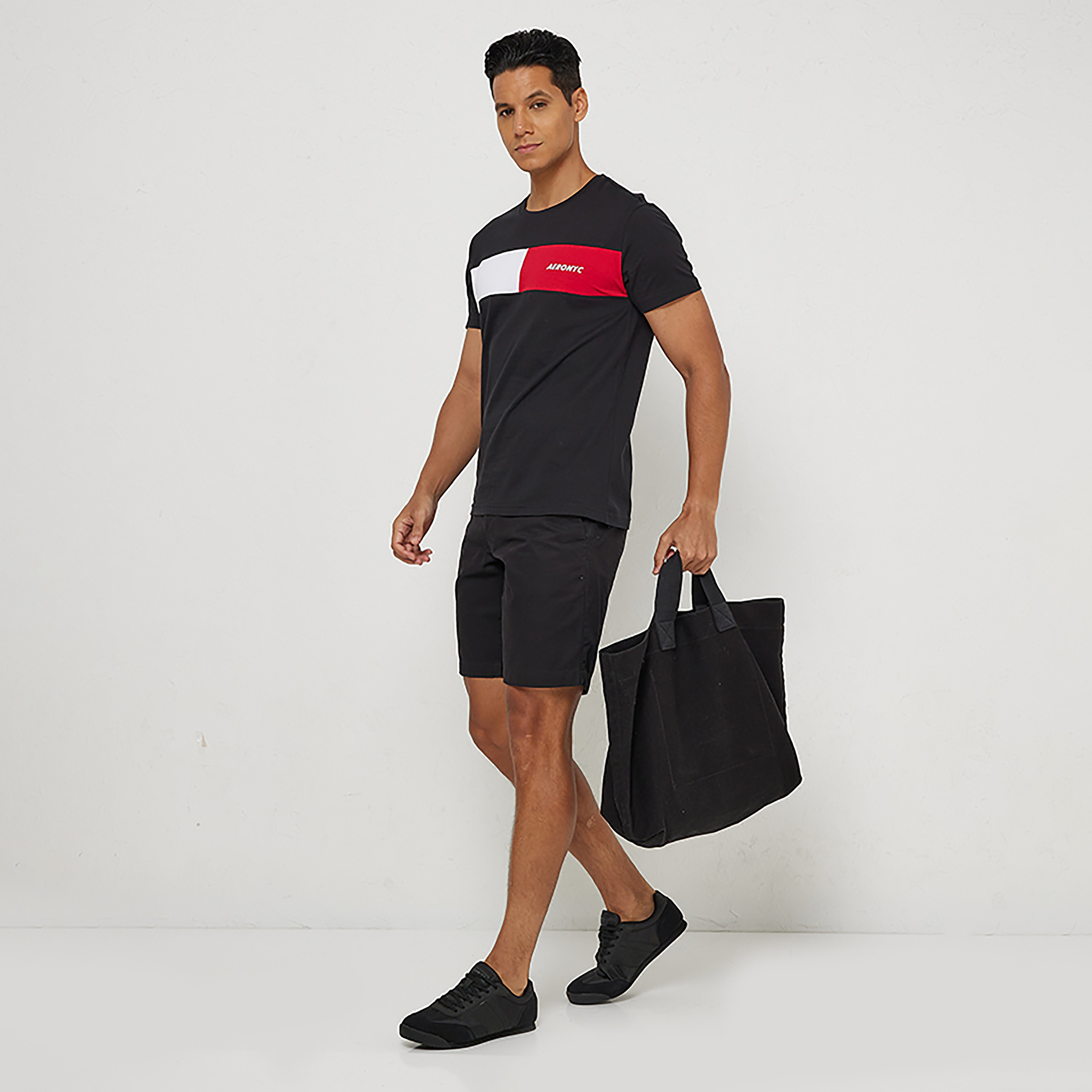 تي شيرت من ايروبوستال بأكمام قصيرة و ياقة مستديرة مع مزين-men-clothing-tshirtsandpolos-tshirts-image-2