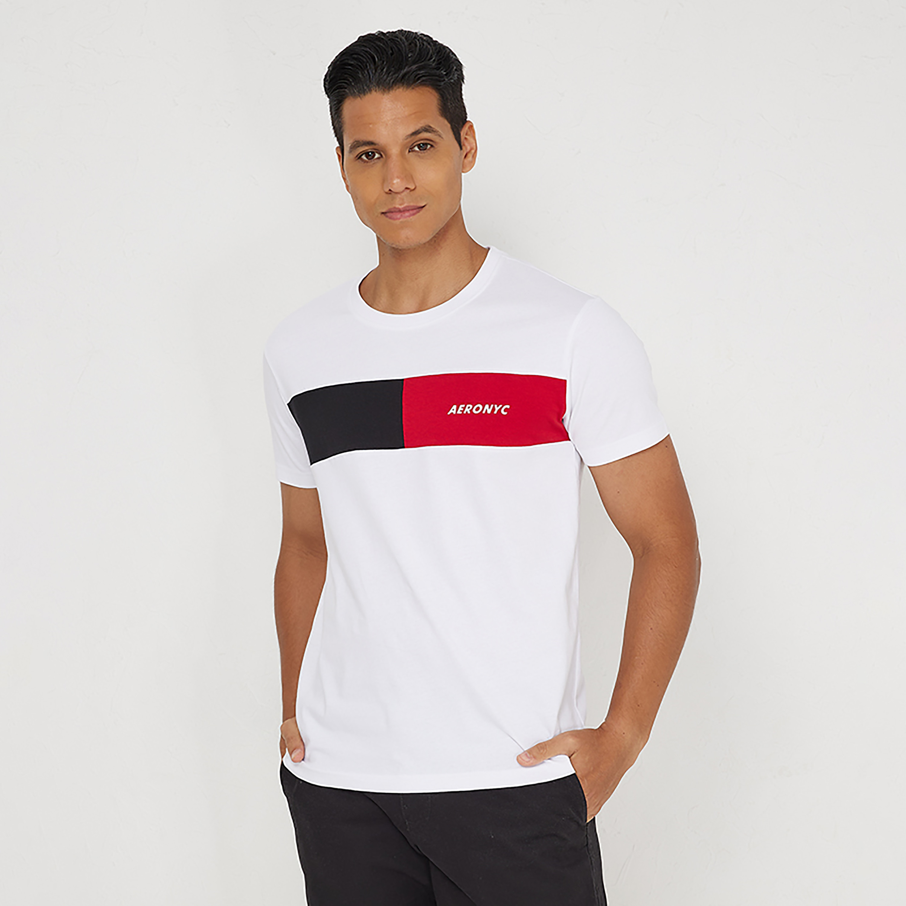 تي شيرت من ايروبوستال بأكمام قصيرة و ياقة مستديرة مع مزين-men-clothing-tshirtsandpolos-tshirts-image-1