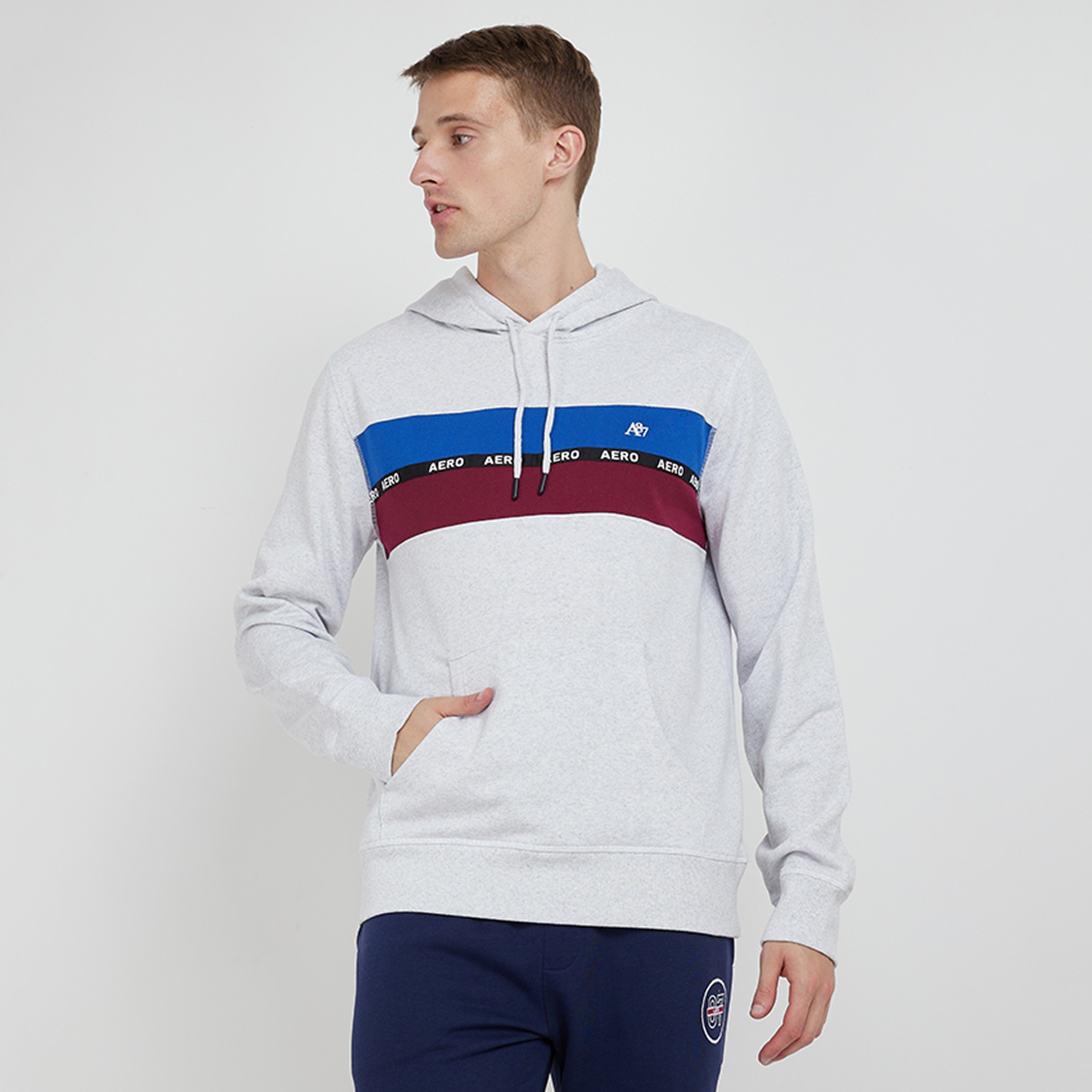 Aeropostale Color-Blocked Long Sleeves Kangaroo Pocket Men's Hoodie-men-winterwear-hoodiesandsweatshirts-image-1