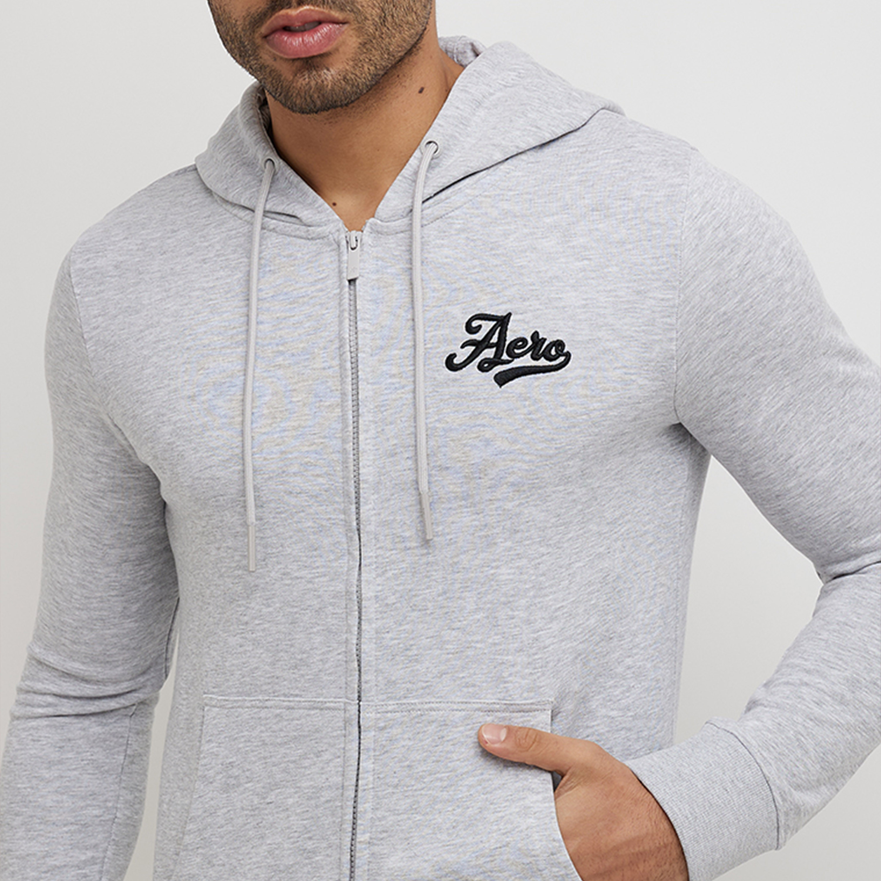 ايروبوستيل- بلوزة بسحاب وأكمام طويلة وشعار مطبوع للرجال مع جيب أمامي-men-clothing-hoodiesandsweatshirts-image-3