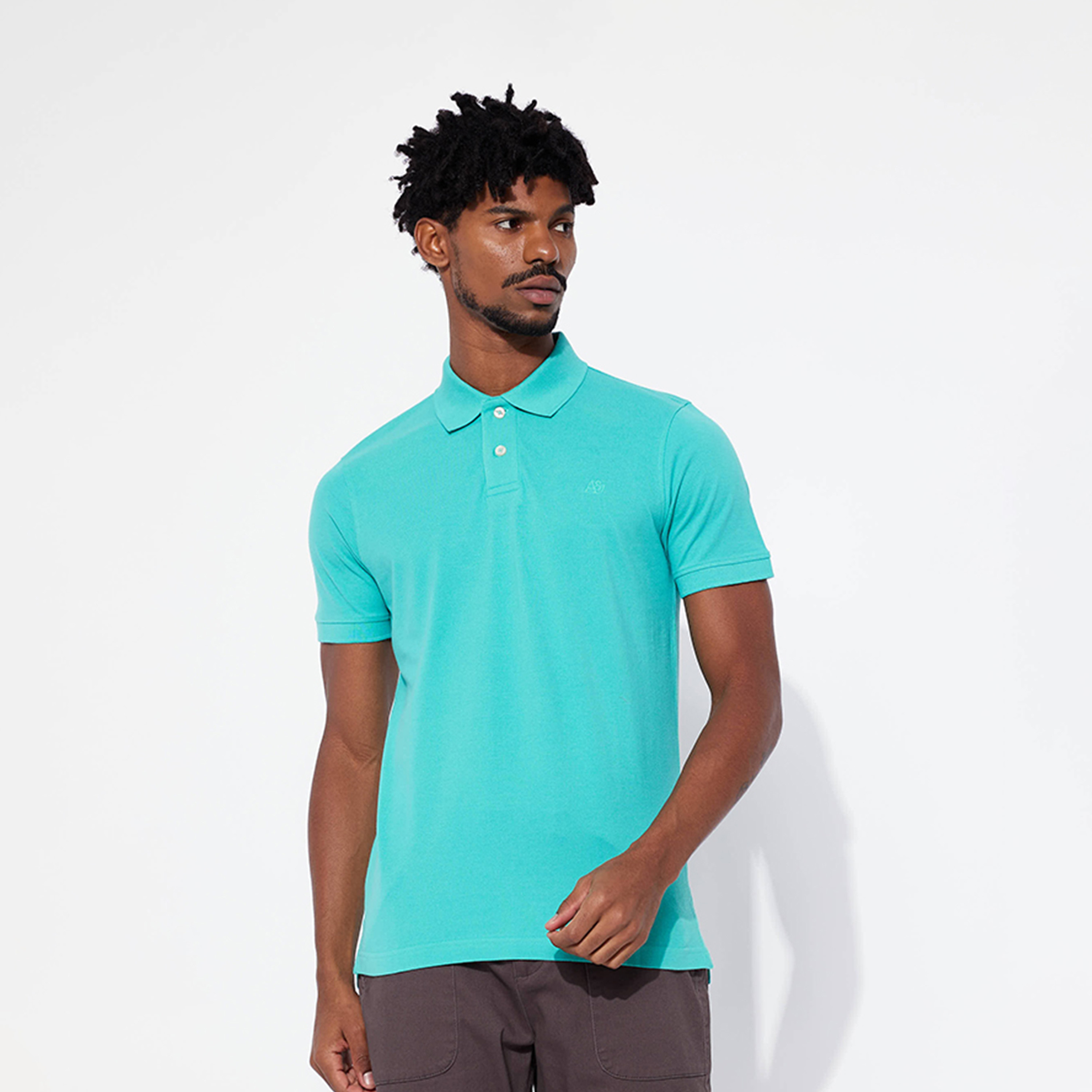 ايروبوستيل- تي شيرت بولو رجالي سادة بأكمام قصيرة وياقة-men-clothing-tshirtsandpolos-polos-image-1