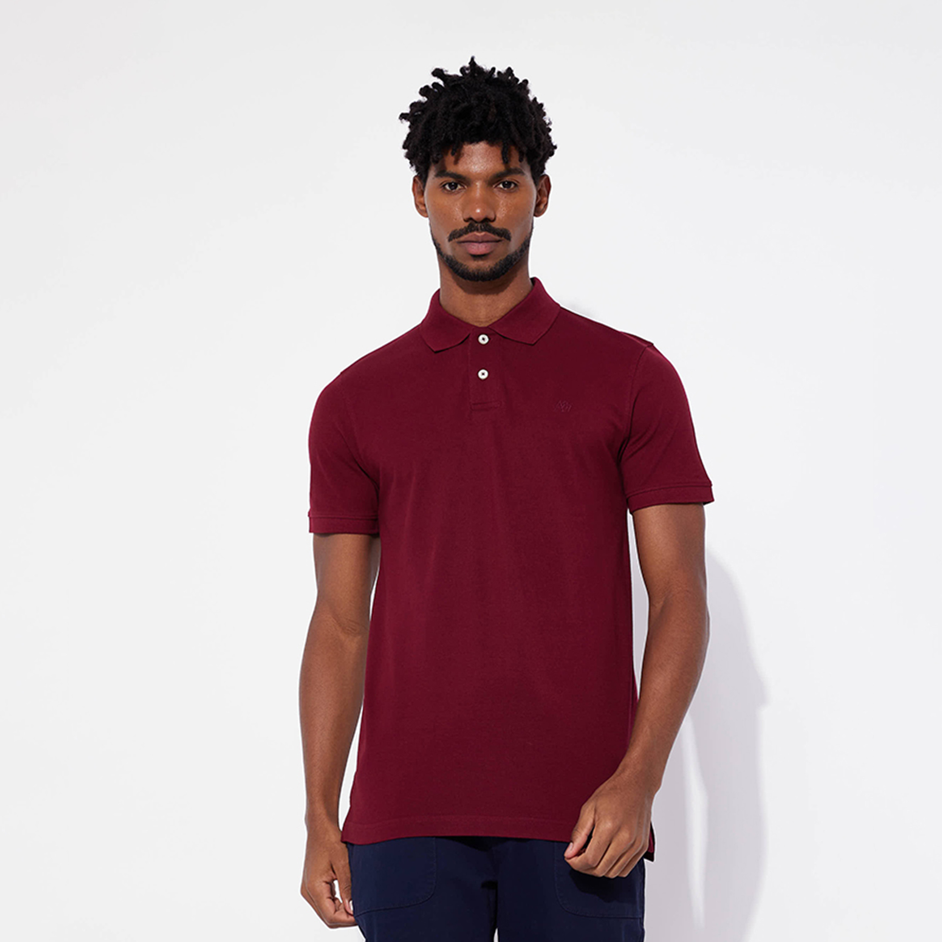 Aeropostale Men's Solid Collared Short Sleeves Polo T-shirt-men-clothing-tshirtsandpolos-polos-image-1