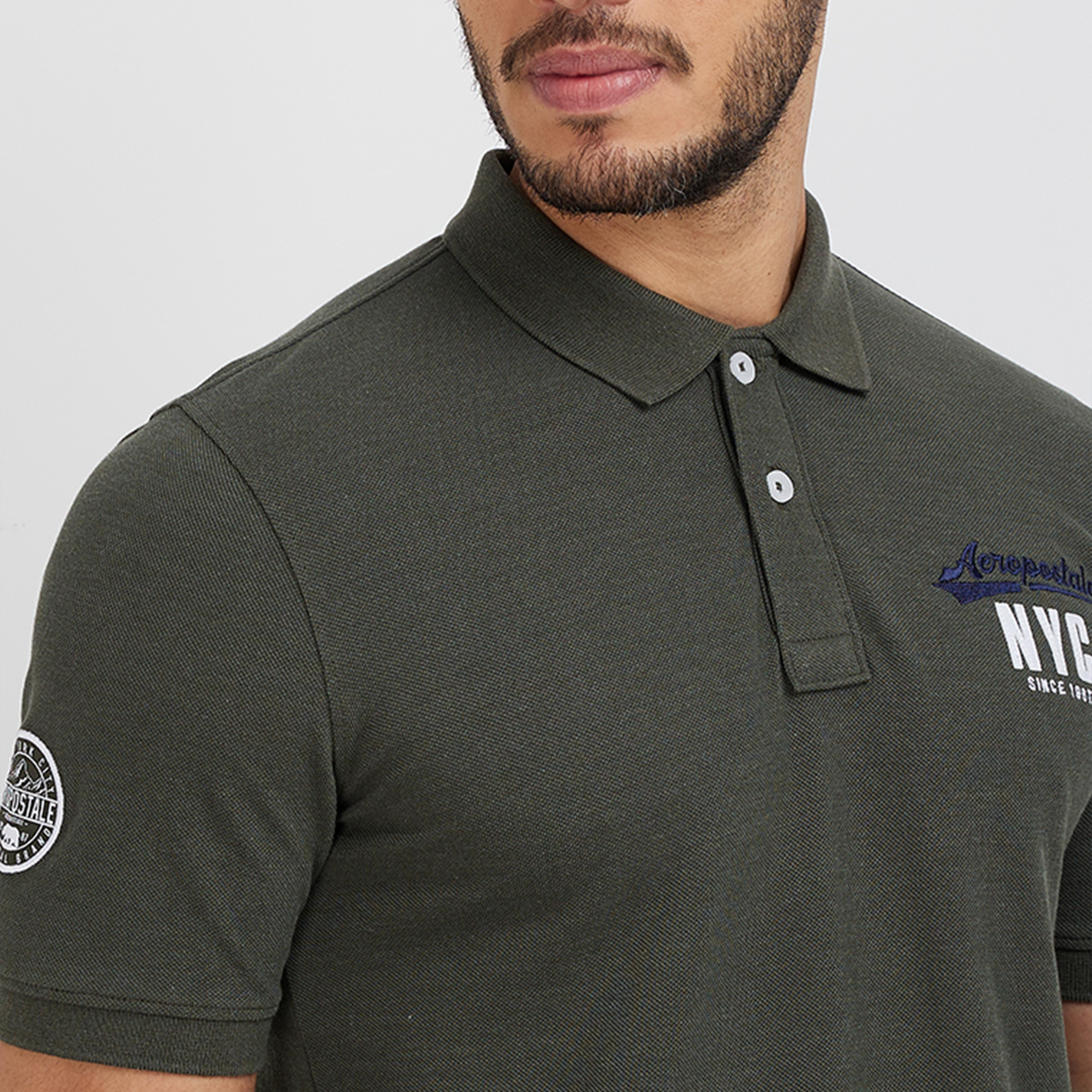 ايروبوستيل- تي شيرت بولو مطبوع وأكمام قصيرة وياقة-men-clothing-tshirtsandpolos-polos-image-3