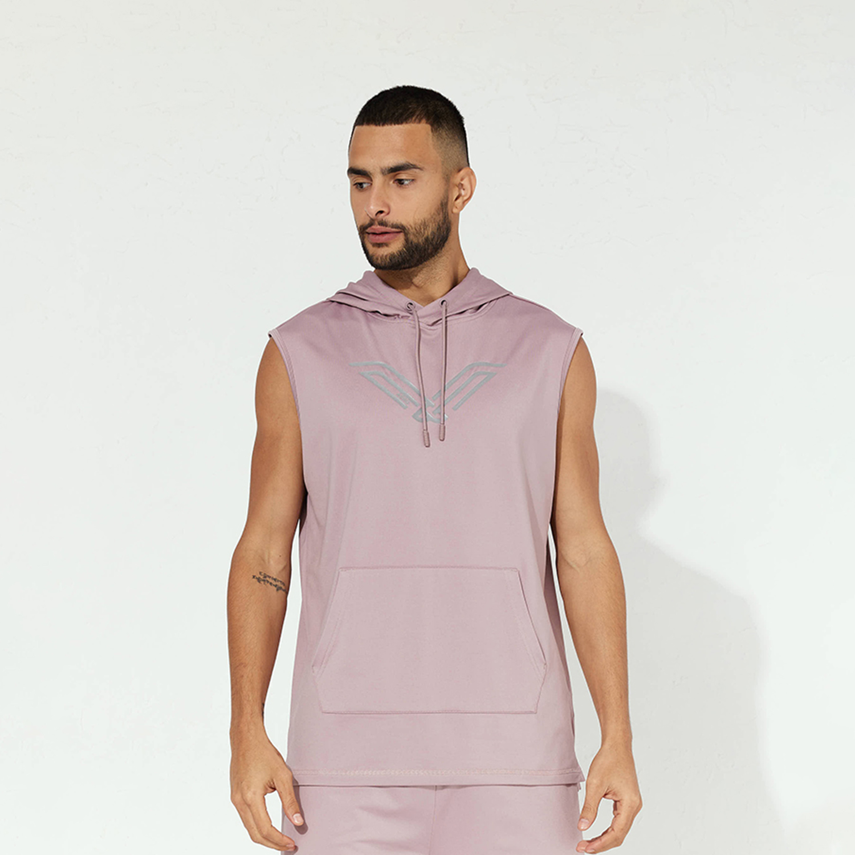 ايروبوستيل- تي شيرت رجالي سادة بدون أكمام بغطاء رأس وجيب أمامي-men-clothing-tshirtsandpolos-tshirts-image-1