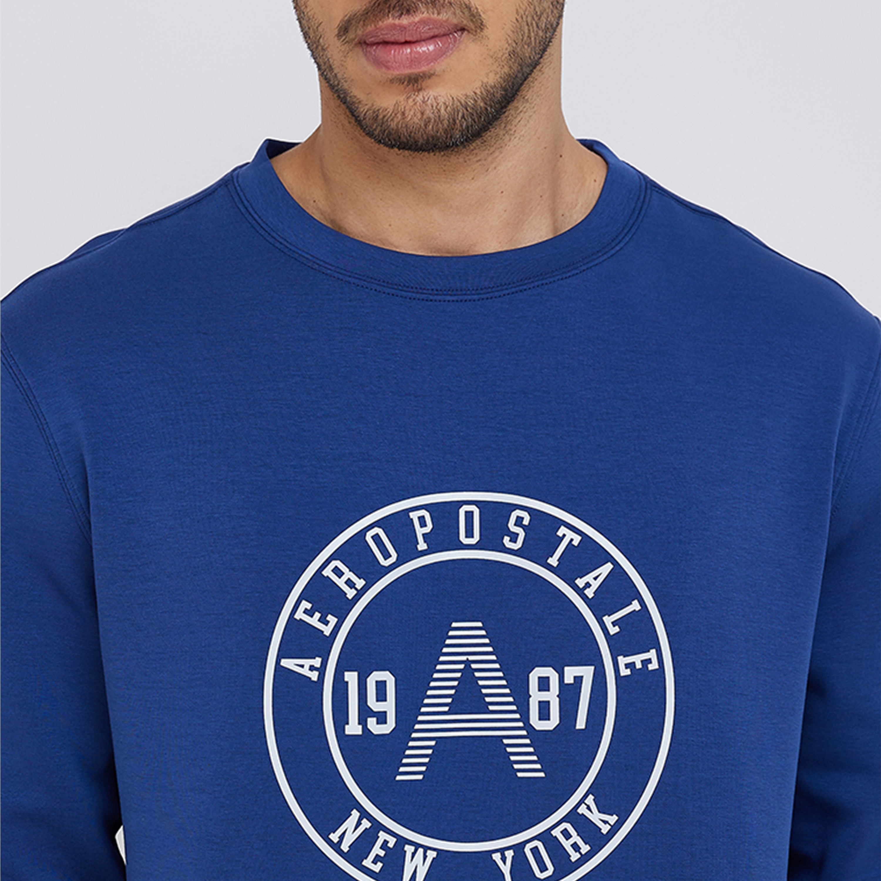 Aeropostale Men's Printed Crew Neck Long Sleeves Sweatshirt with Elastic Waistband-men-clothing-hoodiesandsweatshirts-image-3