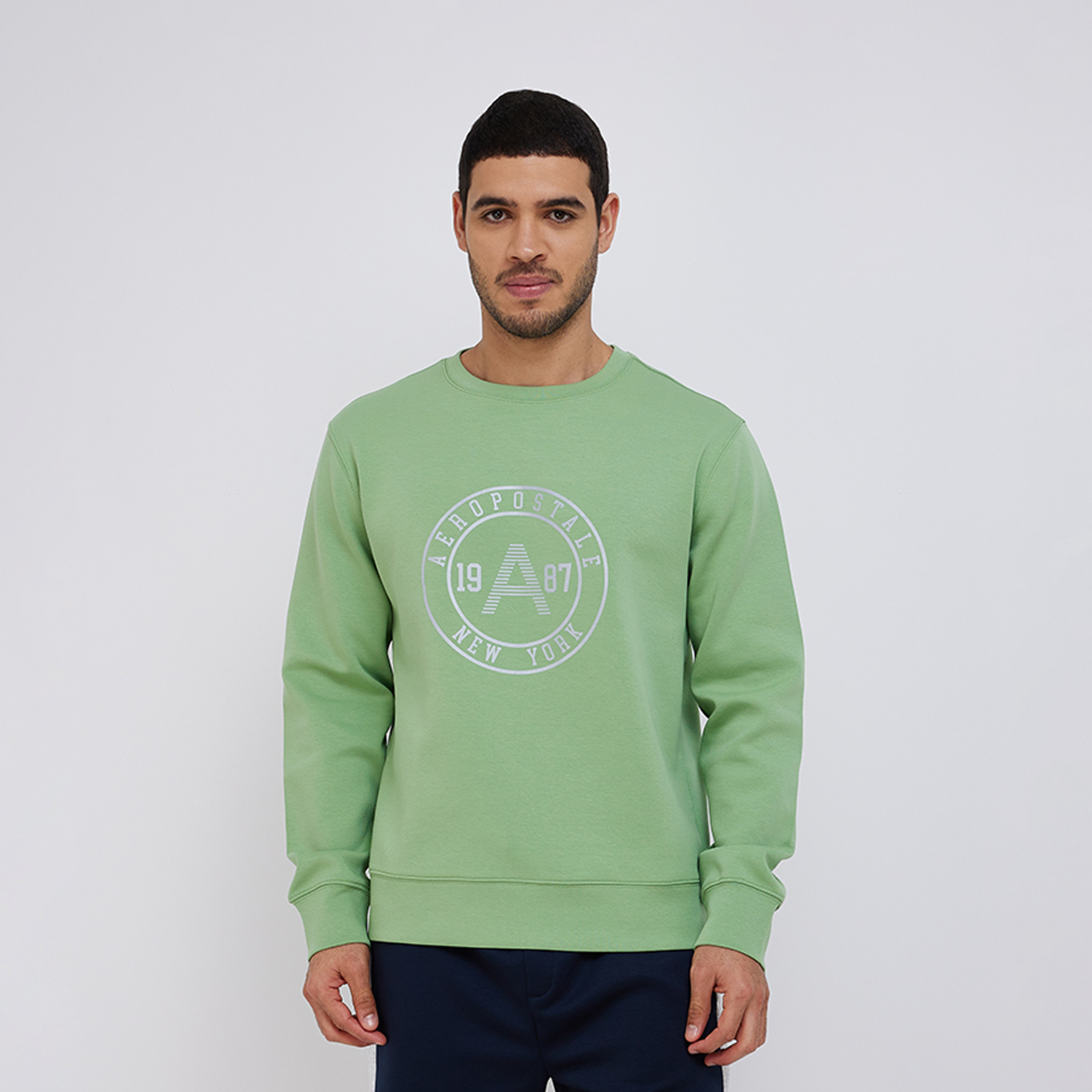 Aeropostale Men's Printed Crew Neck Long Sleeves Sweatshirt with Elastic Waistband-men-clothing-hoodiesandsweatshirts-image-1