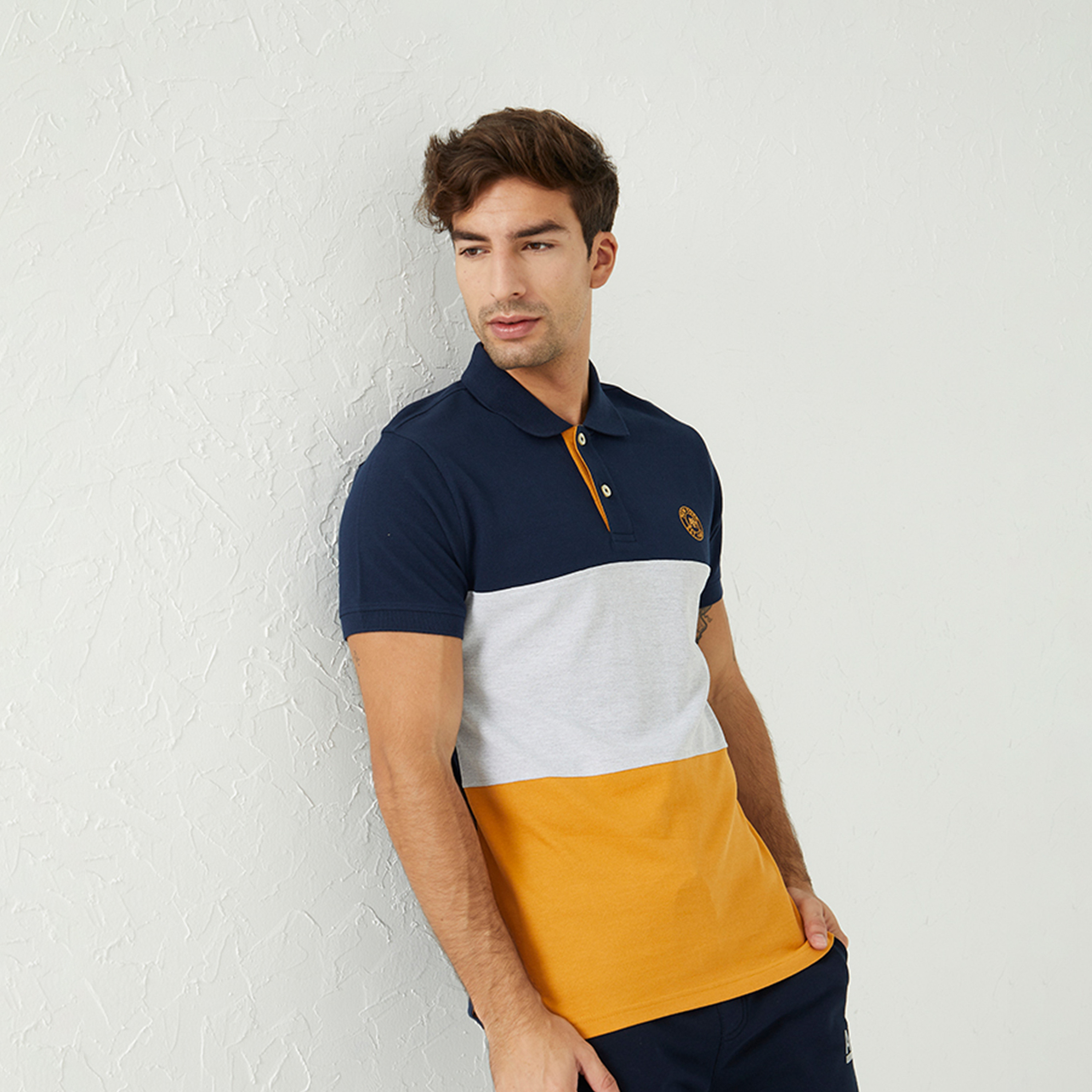 ايروبوستيل- تي شيرت بولو رجالي منقوش بأكمام قصيرة وياقة بألوان متعددة-men-clothing-tshirtsandpolos-polos-image-1
