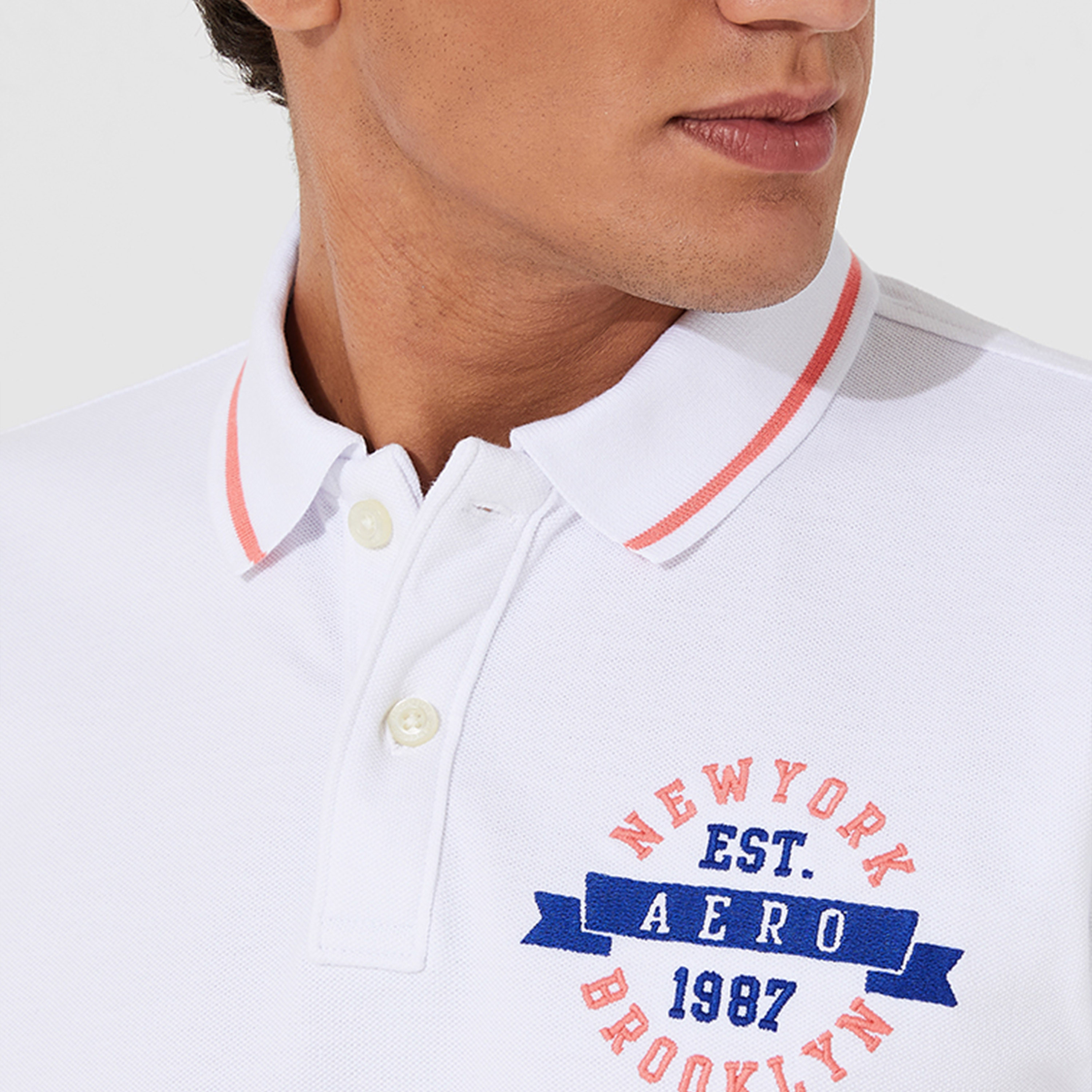 ايروبوستيل- تي شيرت بولو رجالي منقوش بأكمام قصيرة وياقة مطرزة-men-clothing-tshirtsandpolos-polos-image-3
