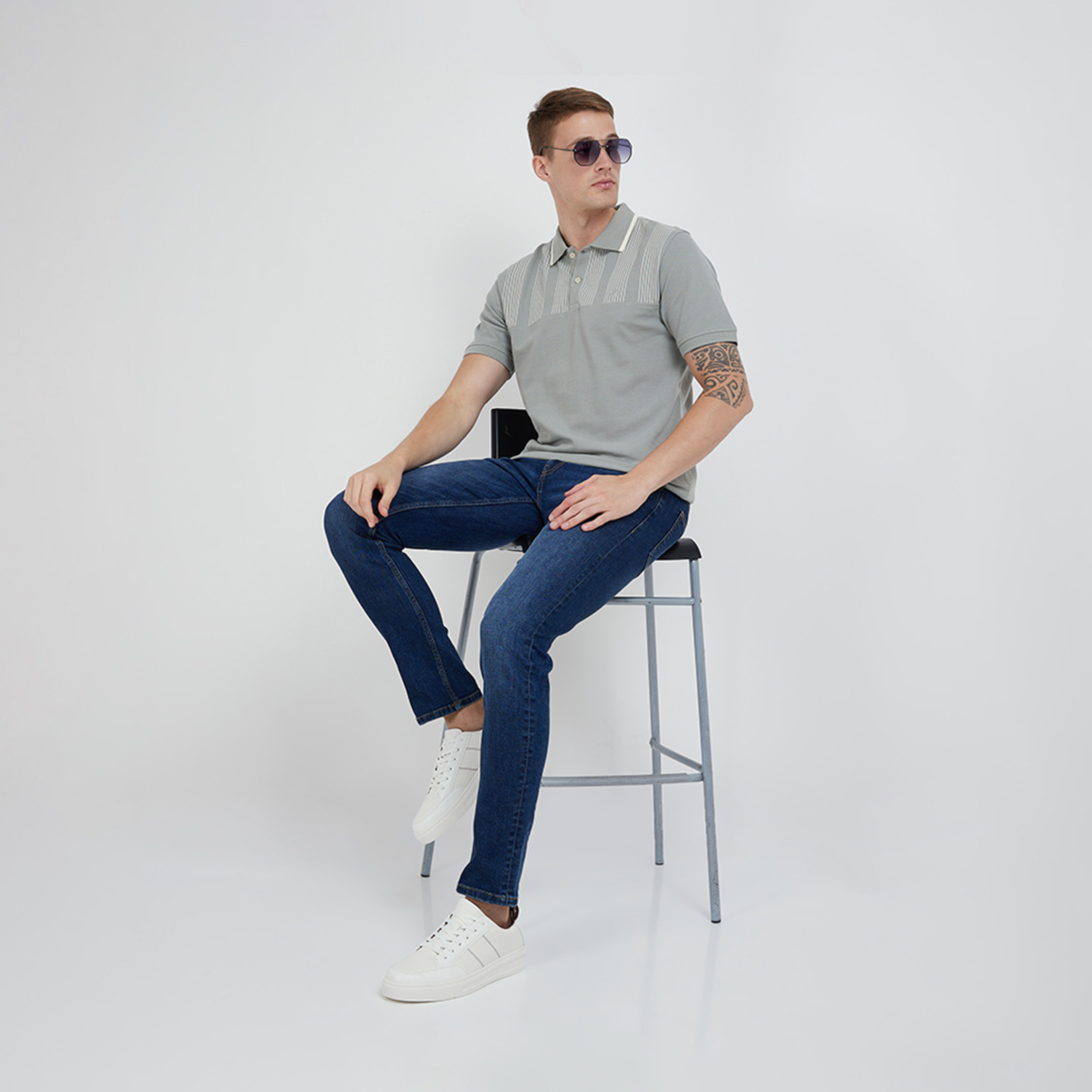 ايروبوستيل- تي شيرت بولو رجالي مخطط بياقة وأكمام قصيرة-men-clothing-tshirtsandpolos-polos-image-2