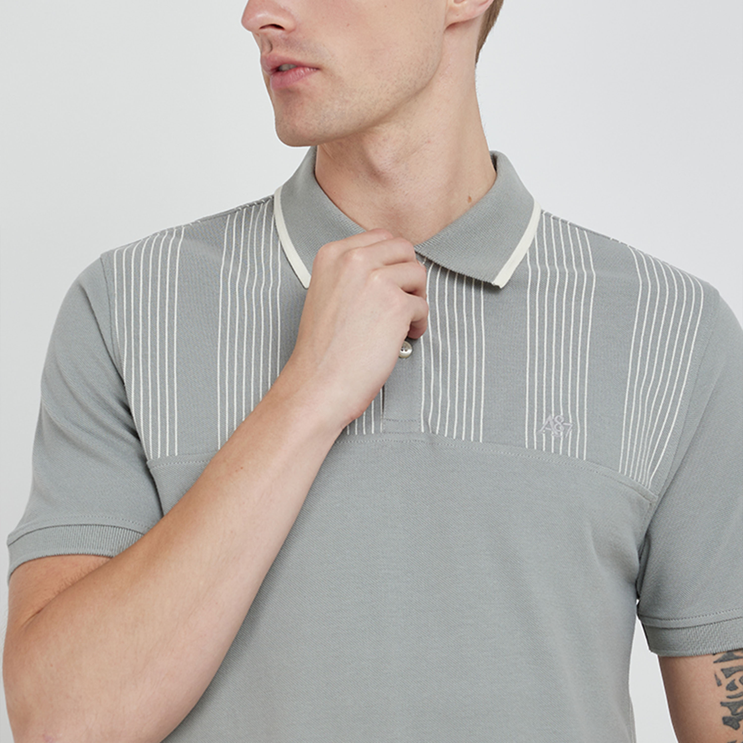 ايروبوستيل- تي شيرت بولو رجالي مخطط بياقة وأكمام قصيرة-men-clothing-tshirtsandpolos-polos-image-3