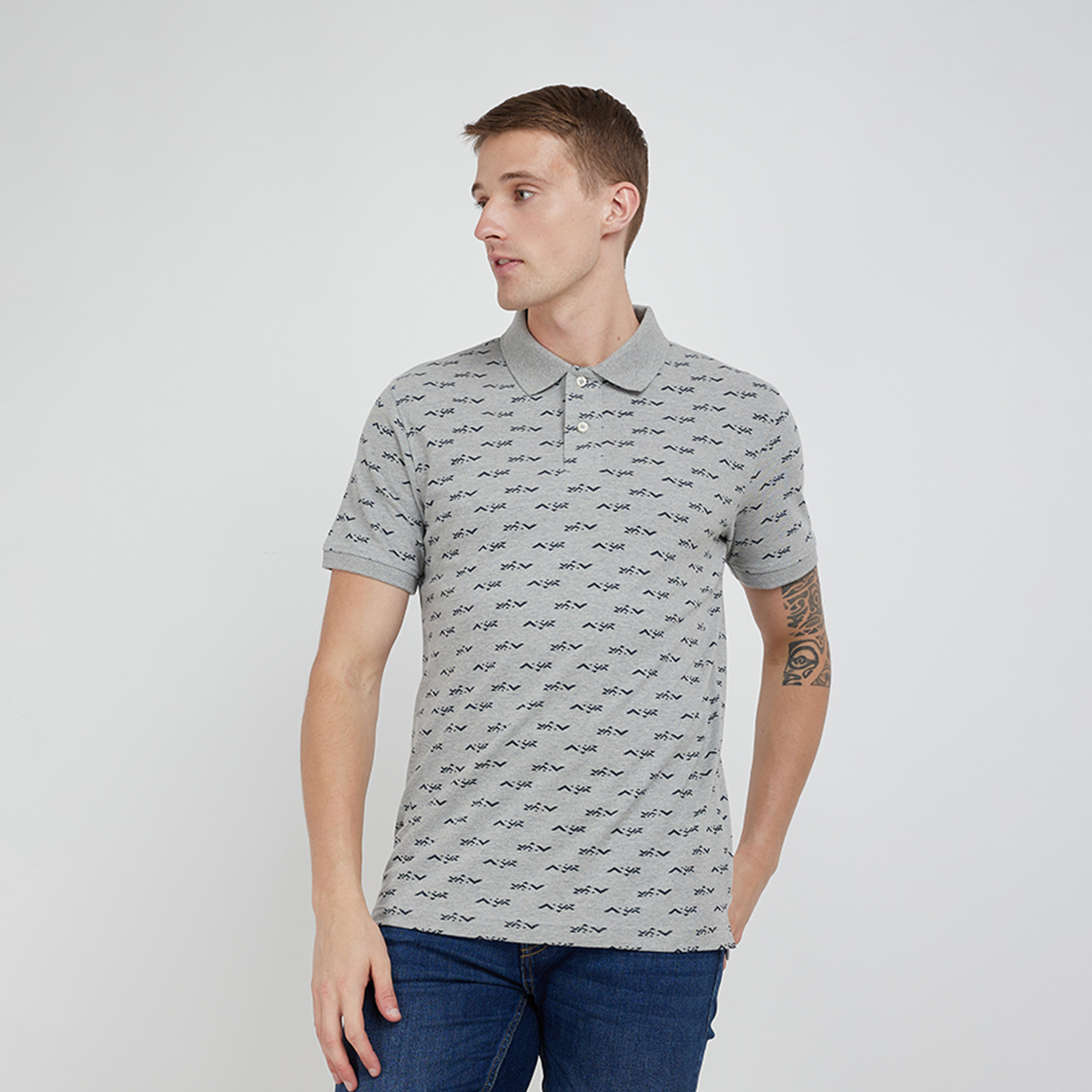 ايروبوستيل- تي شيرت بولو مطبوع وأكمام قصيرة وياقة-men-clothing-tshirtsandpolos-polos-image-1