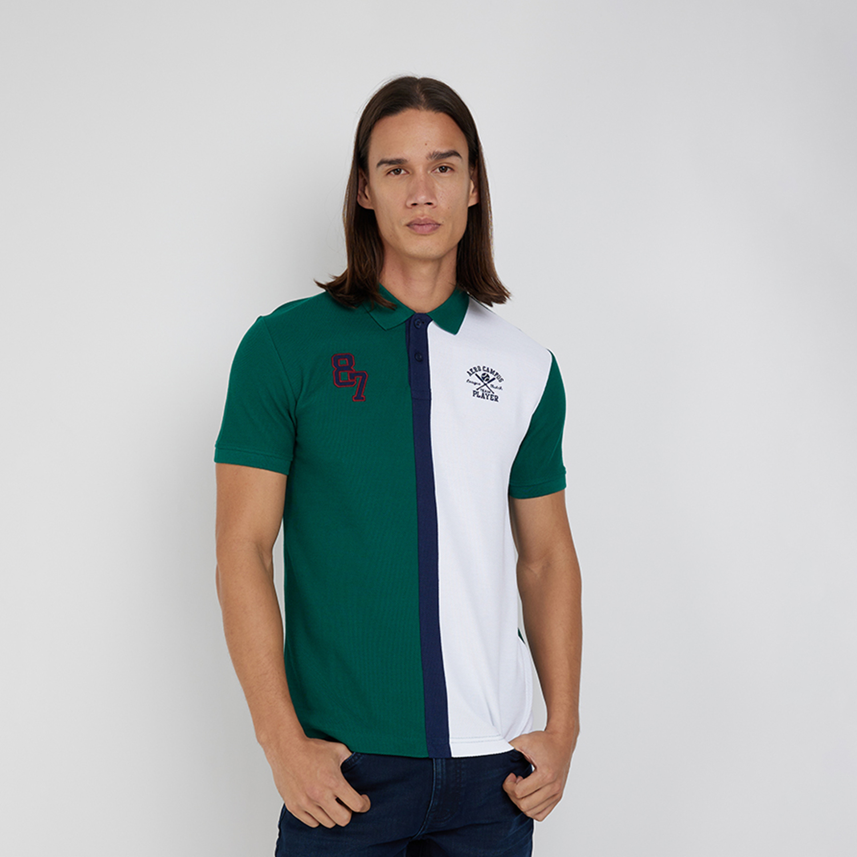 Aeropostale Men's Color Block Collared Short Sleeves Polo T-shirt-men-clothing-tshirtsandpolos-polos-image-1