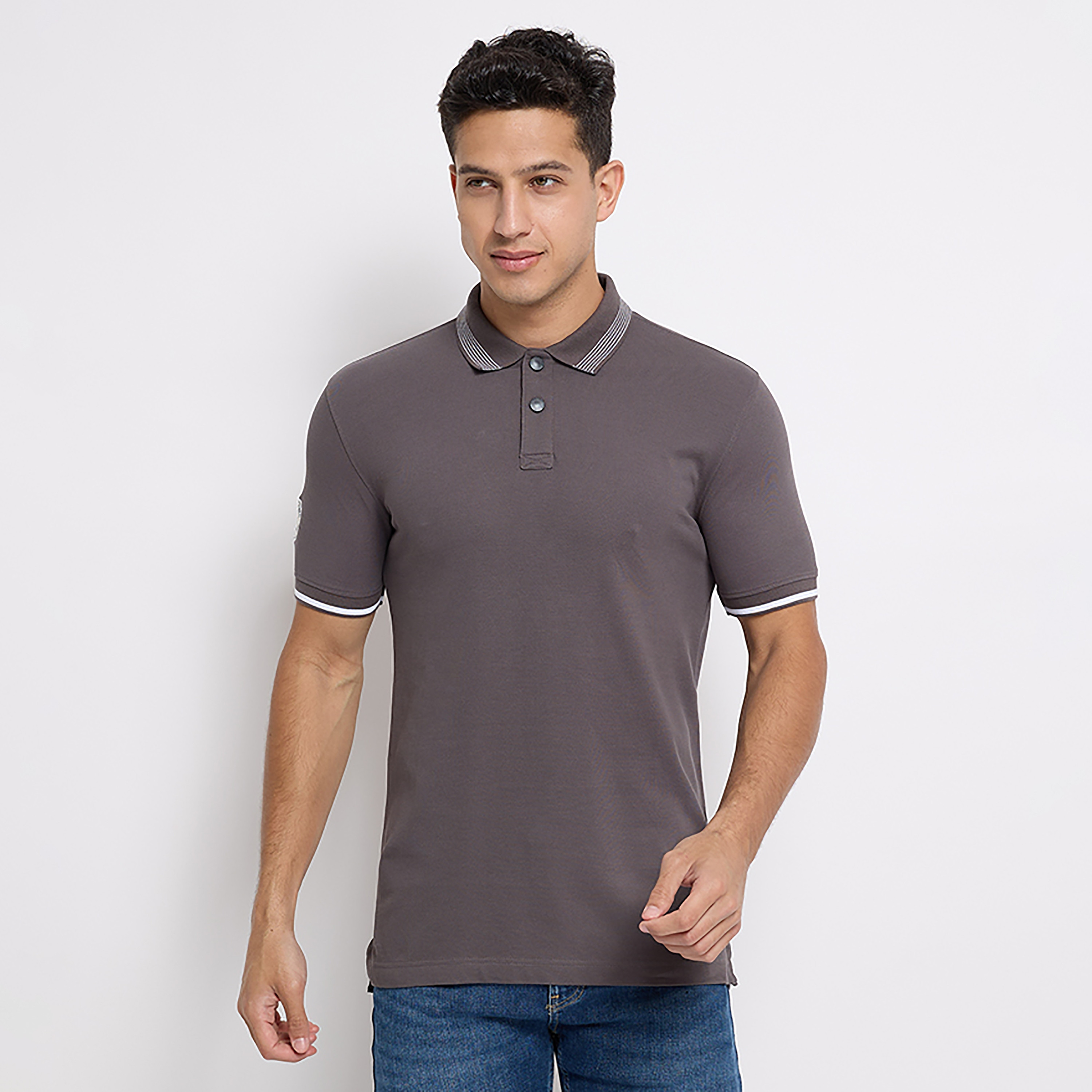 بولو تي شيرت سادة ذو ياقة من ايروبوستال بأكمام قصيرة-men-clothing-tshirtsandpolos-polos-image-1