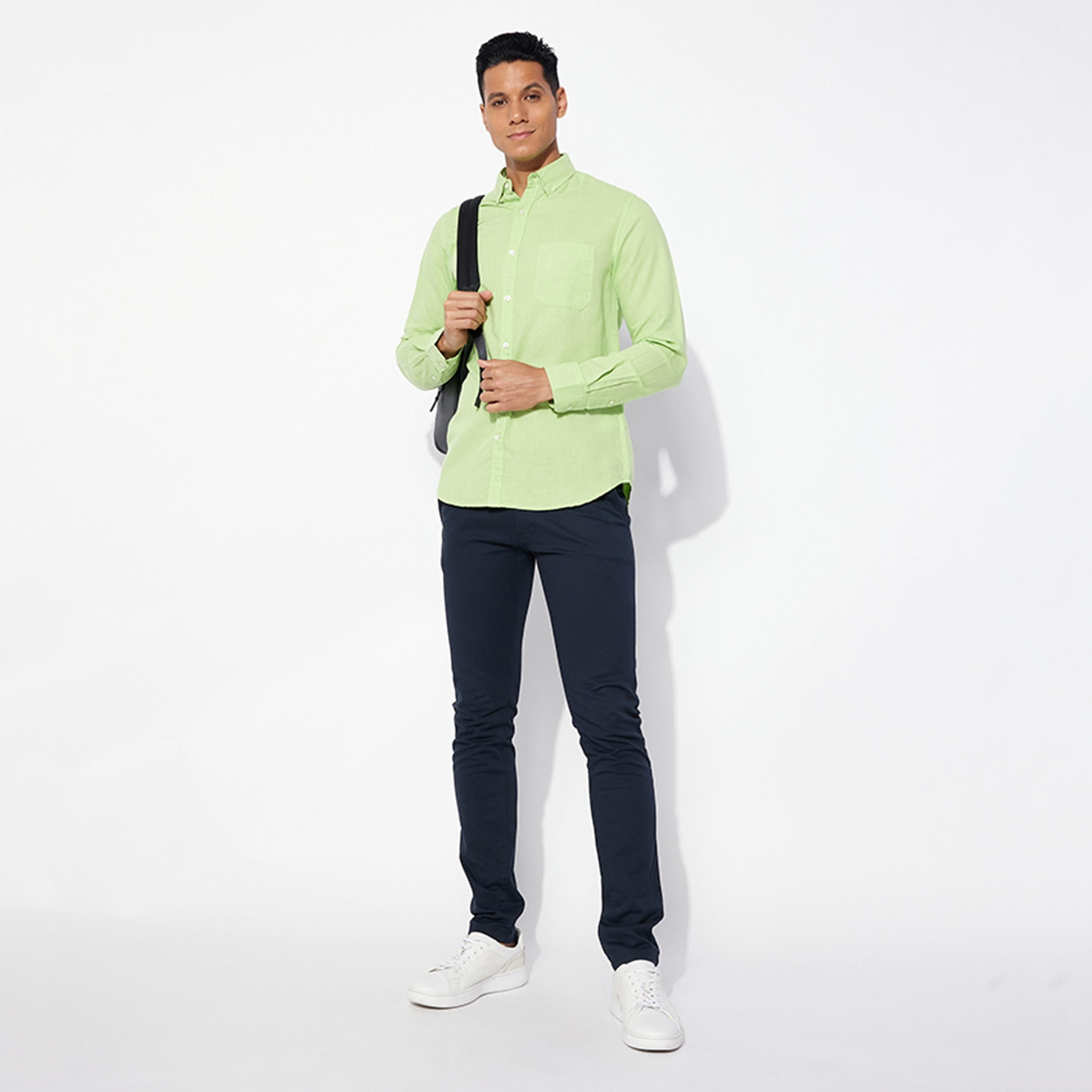 Aeropostale Plain Button-Down Collar Long Sleeves Men's Shirt-men-clothing-shirts-image-2