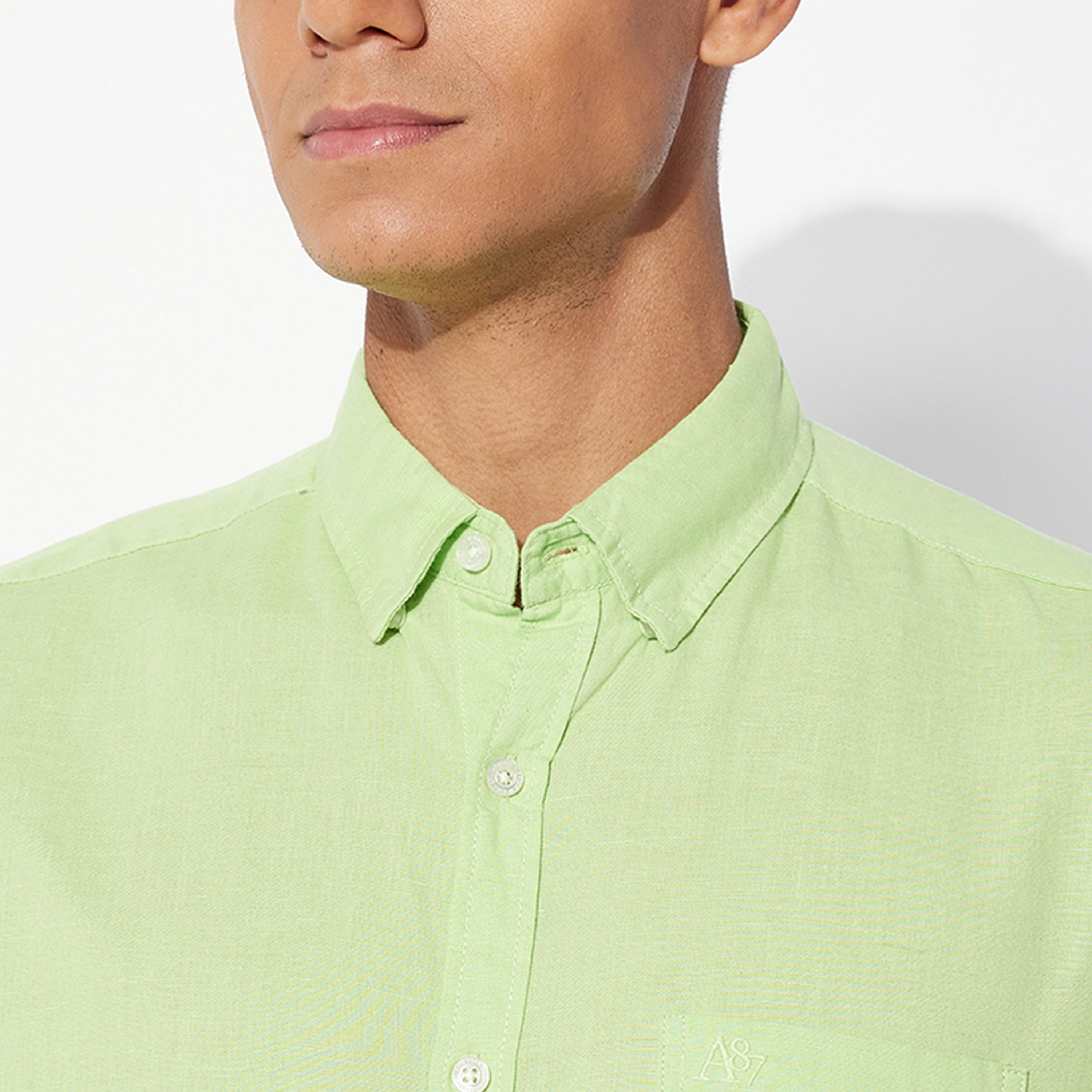 Aeropostale Plain Button-Down Collar Long Sleeves Men's Shirt-men-clothing-shirts-image-3