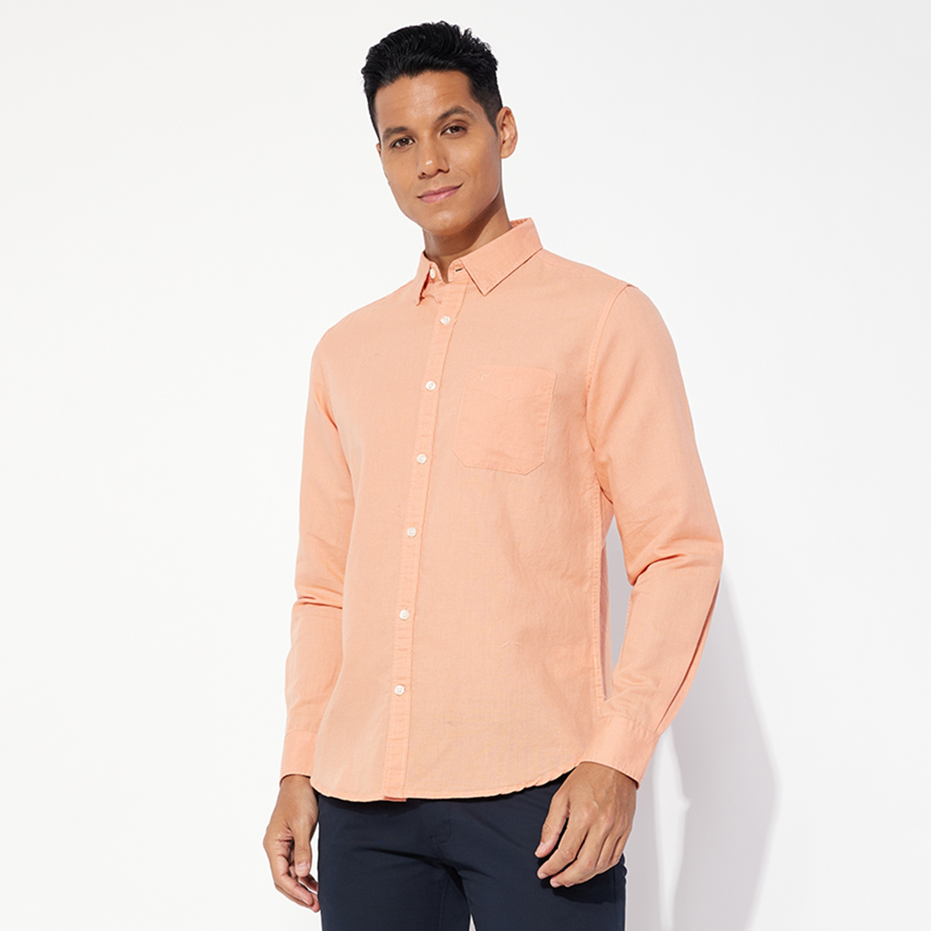 Aeropostale Plain Button-Down Collar Long Sleeves Men's Shirt-men-clothing-shirts-image-9