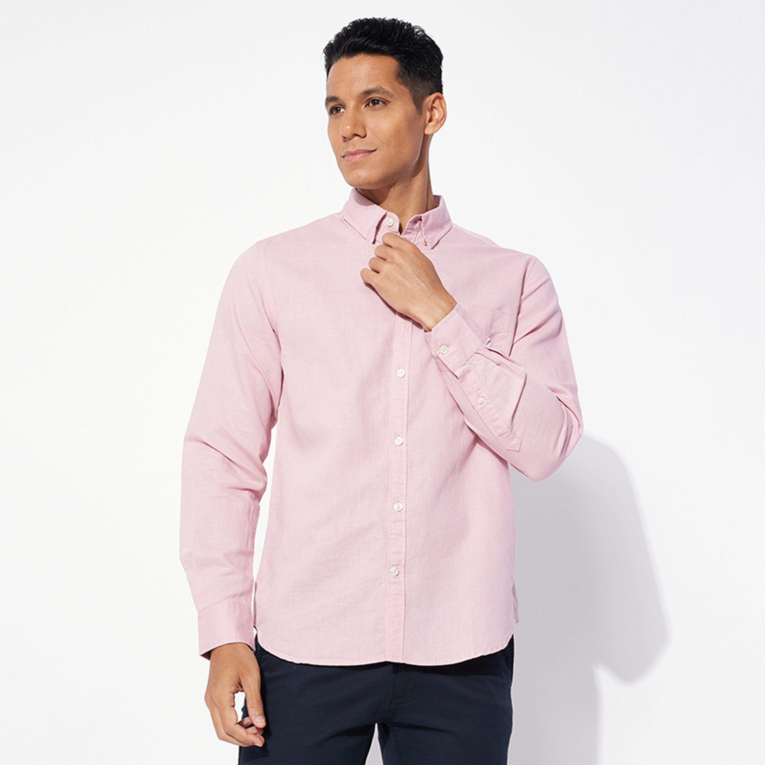 Aeropostale Plain Button-Down Collar Long Sleeves Men's Shirt-men-clothing-shirts-image-5