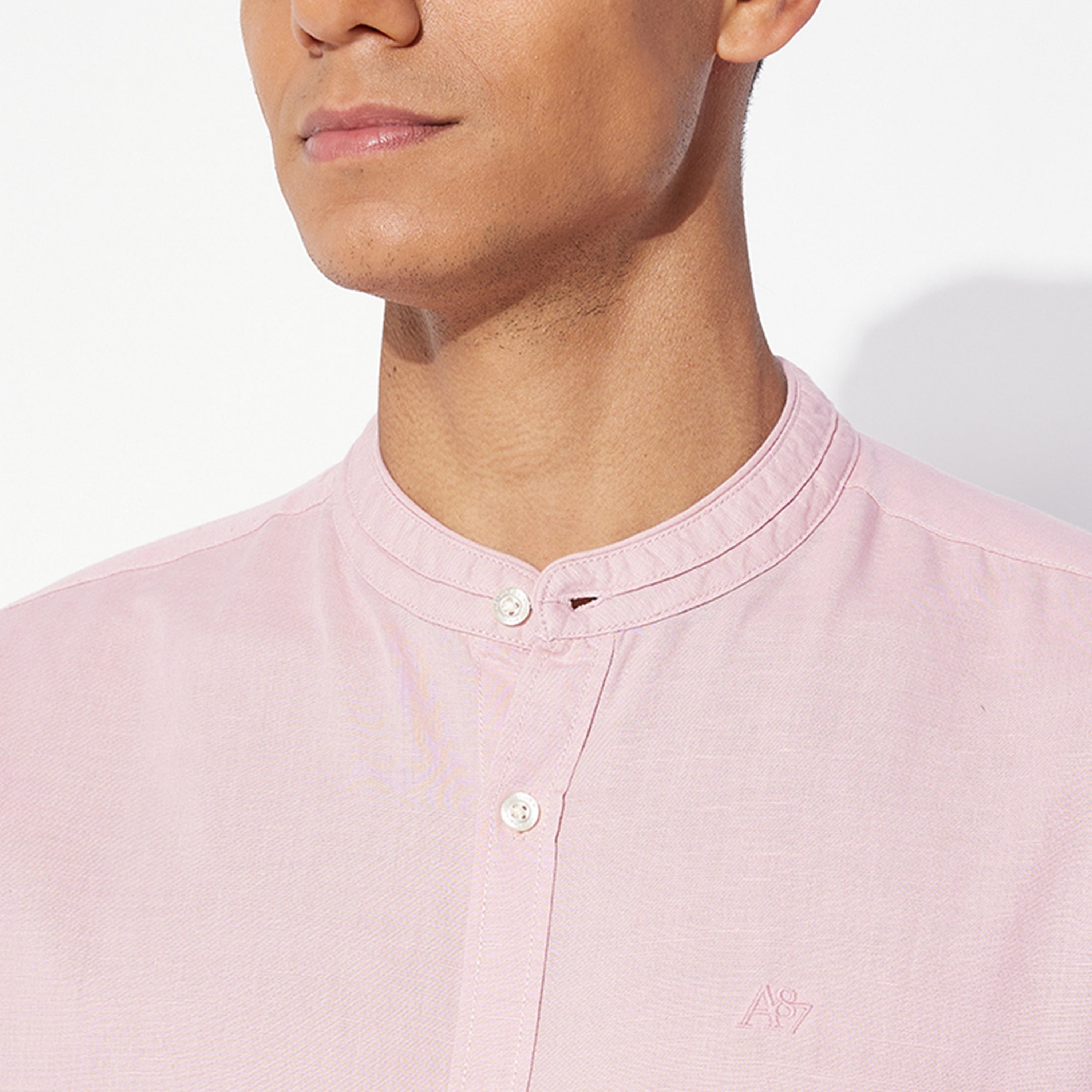 قميص رجالي بأكمام طويلة وياقة دائرية سادة من أيروبوستال-men-clothing-shirts-image-7