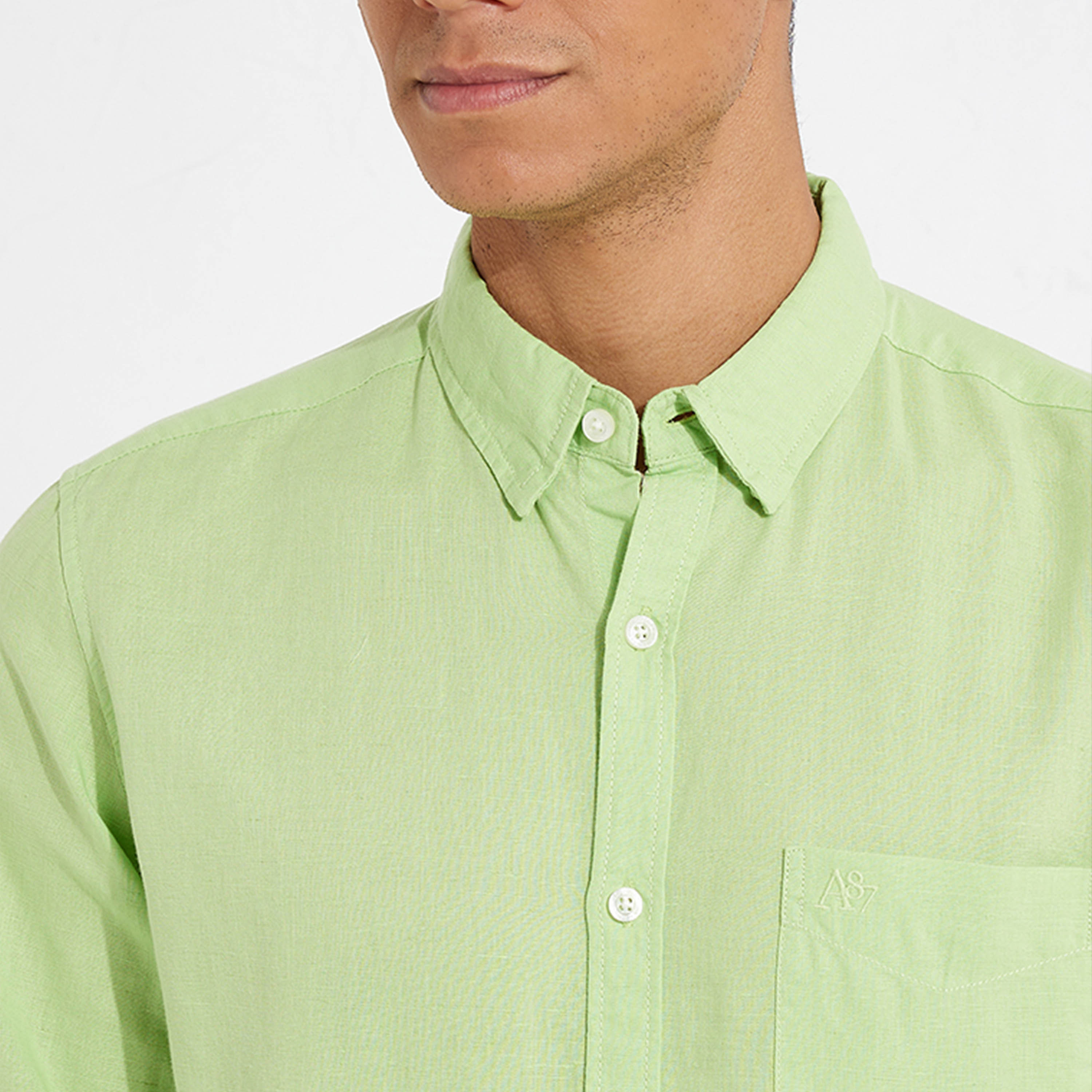 ايروبوستيل- قميص رجالي سادة بأكمام طويلة وياقة-men-clothing-shirts-image-3