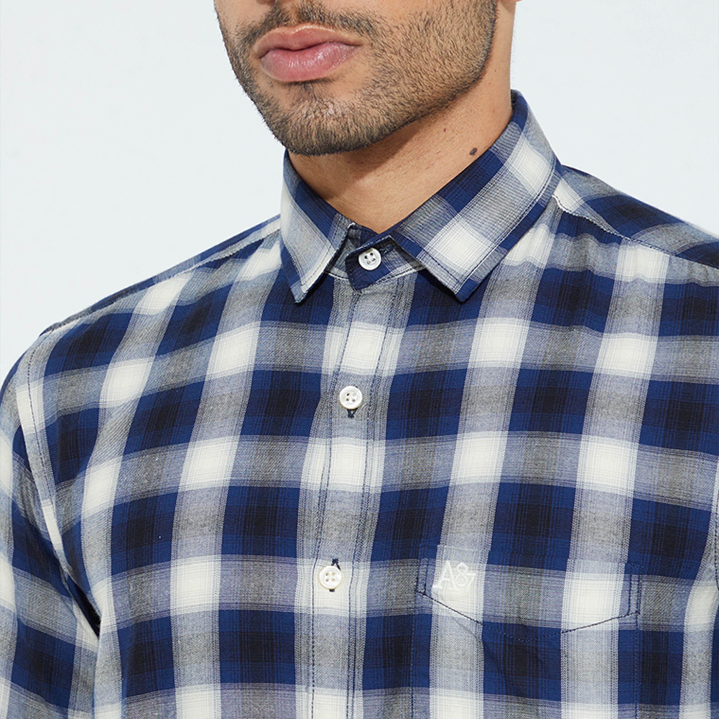 ايروبوستيل- قميص رجالي منقوش بأكمام طويلة وياقة-men-clothing-shirts-image-3